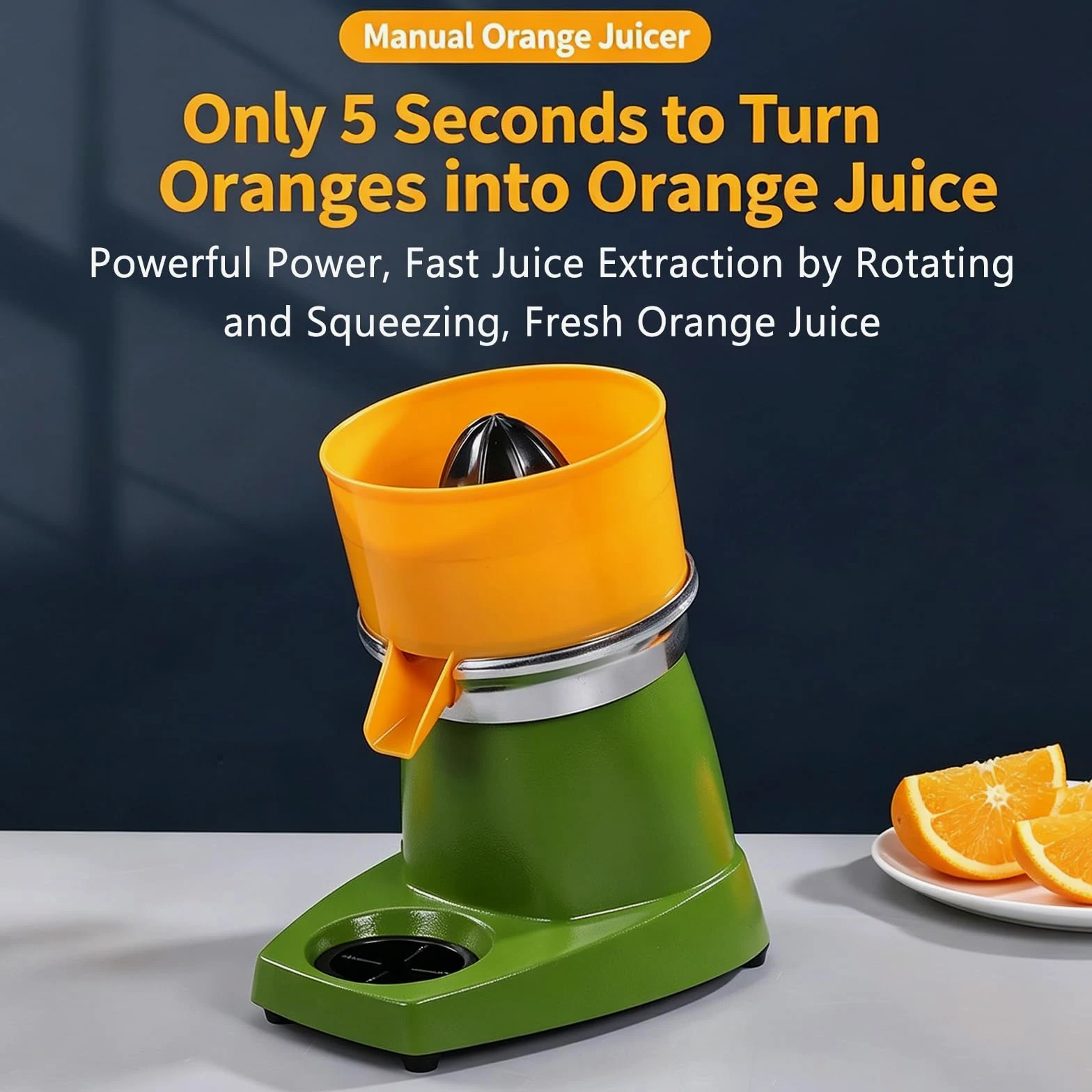 Prensa de cítricos eléctrica comercial, exprimidor de limón y naranja de alta eficiencia, canal de alimentación grande, 1400 RPM, hélices intercambiables para servicio de alimentos