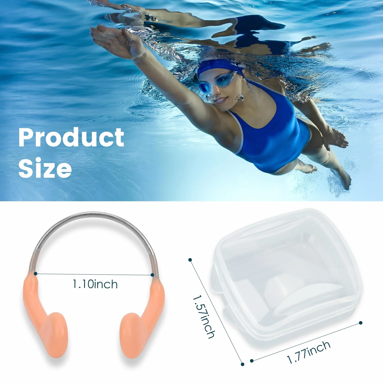 Pinza de Nariz de Natación de Silicona para Adultos 3PCS