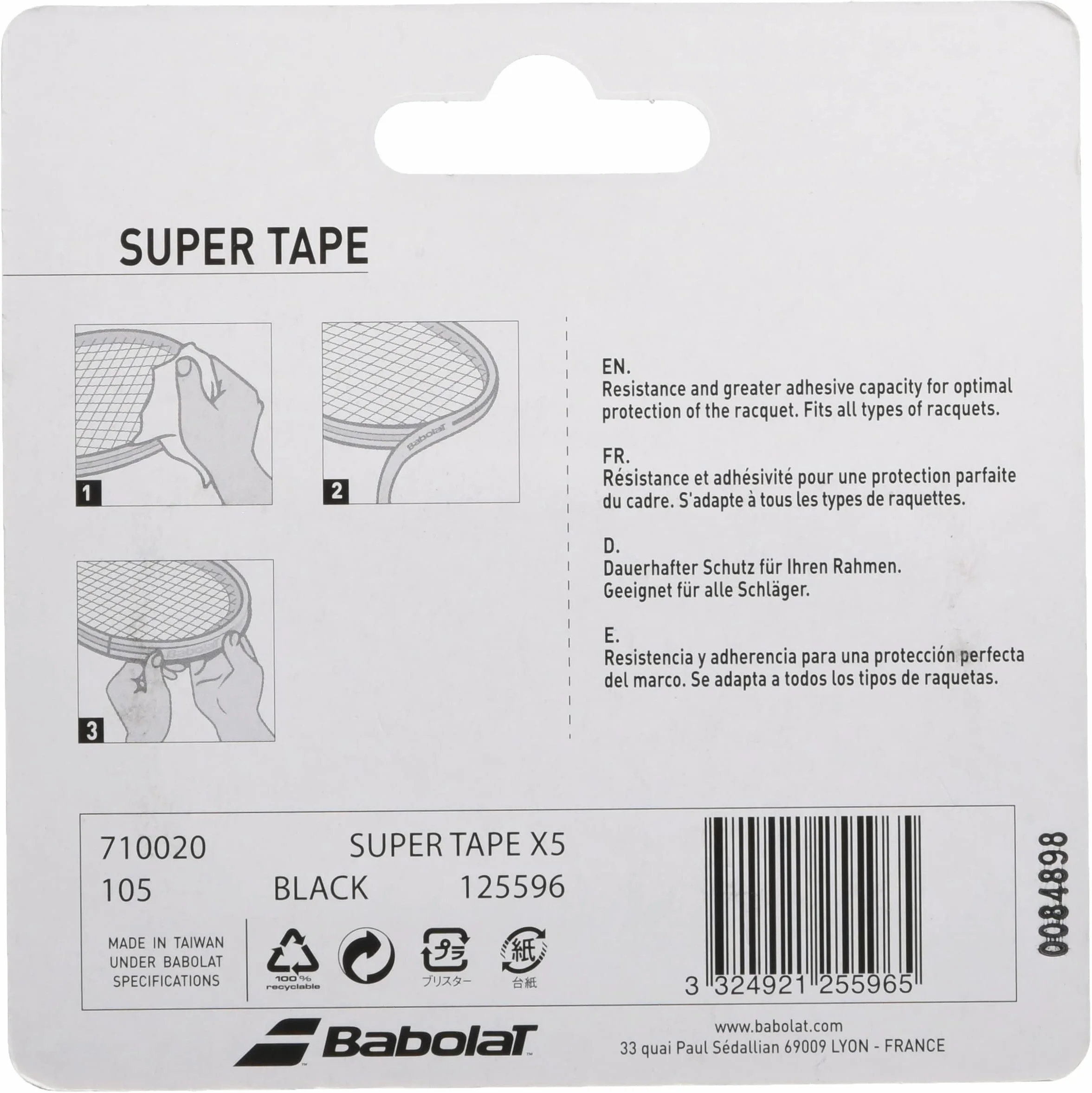 Babolat Super Tape X5 Cinta Protectora Negra