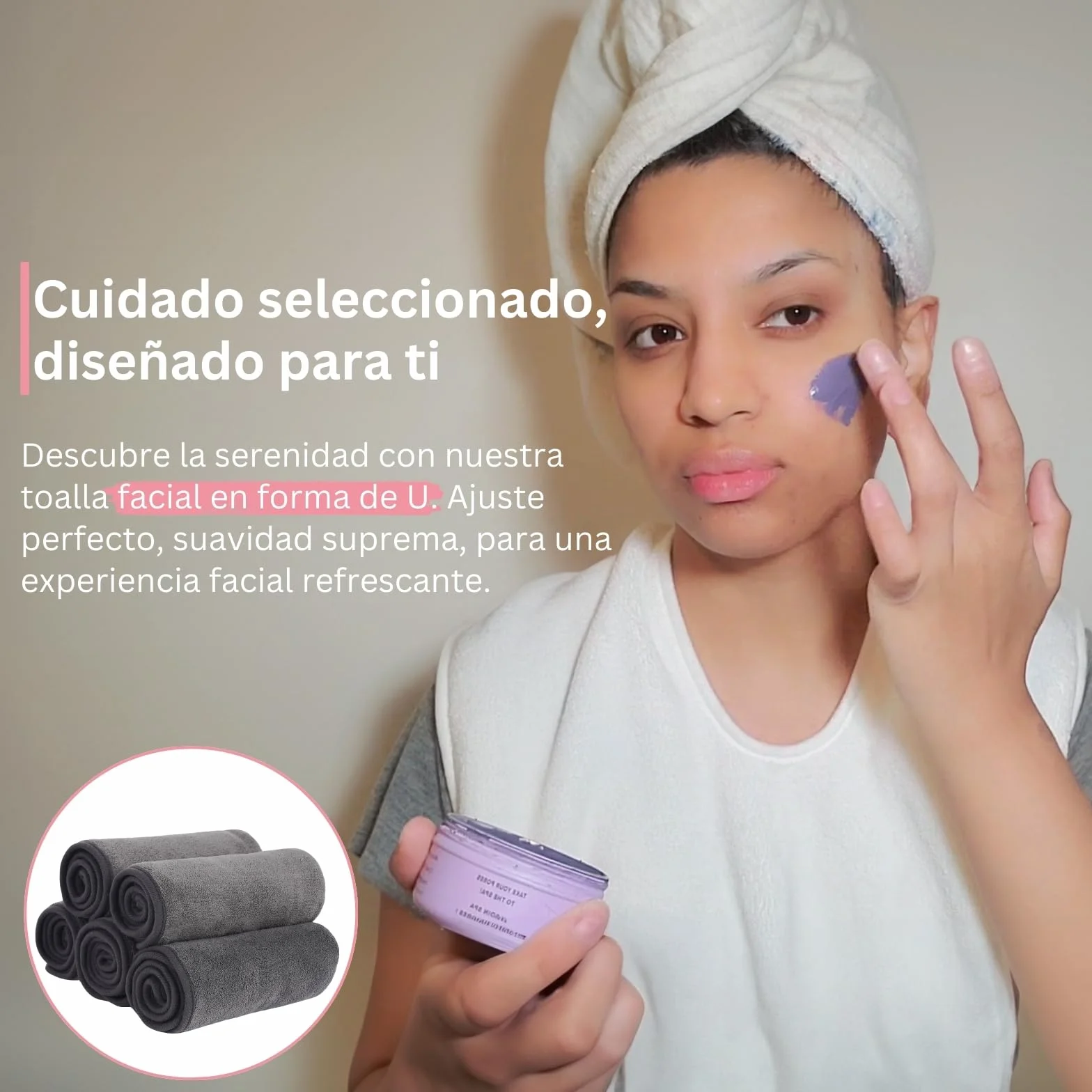 Efforest Toallas faciales para esteticistas, Suaves, Toallas de SPA para tratamientos faciales, Toallas de Masaje SPA, Toallas faciales para la Cara, Microfibra Profesional (Blanco_5 Unidades)