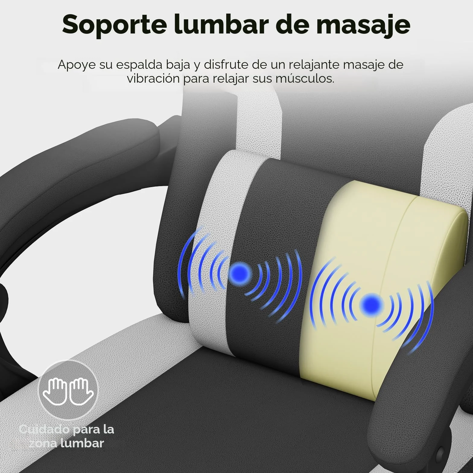 HapGIFT Silla Gaming Ergonómica Reclinable con Masajeador, Silla de Juegos con Reposacabezas y Reposapiés, Asiento Gaming Altura Ajustable, para Adultos, 150 kg, (Gris)
