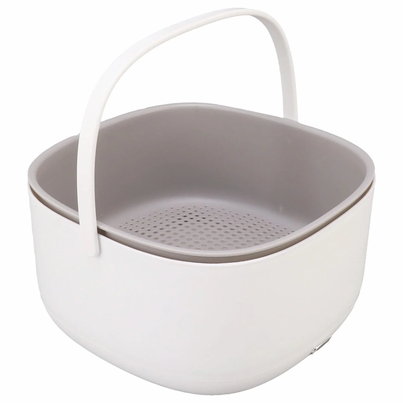 Lavadora De Frutas Y Verduras De 360 ​​​​Grados, Lavadora De Frutas Ultrasónica Dispositivo Limpiador De Verduras PP con Cesta De Drenaje para Frutas Frijoles Verduras 23x23x13cm