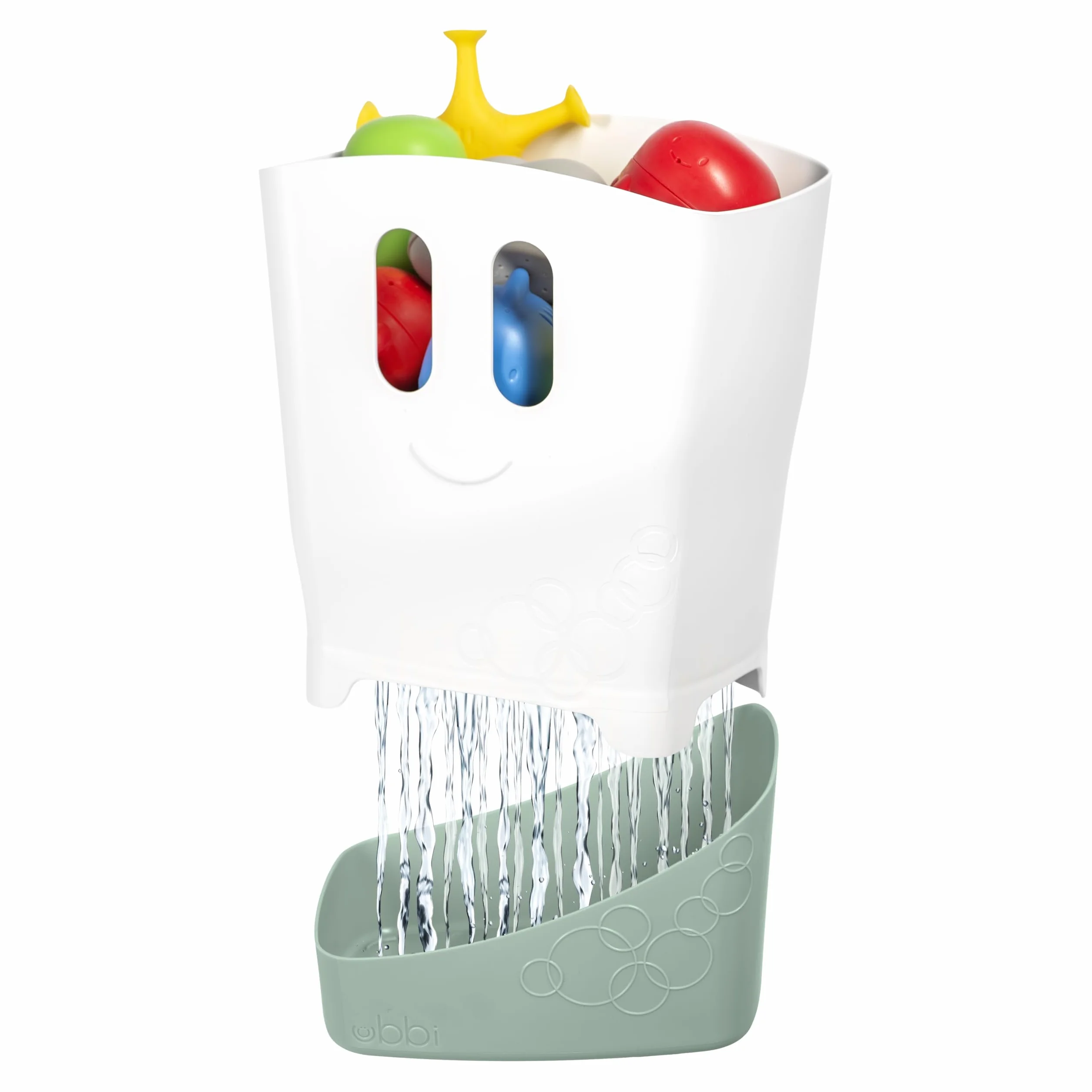 Ubbi organizador de juguetes de baño independiente con estante de secado extraíble, salvia