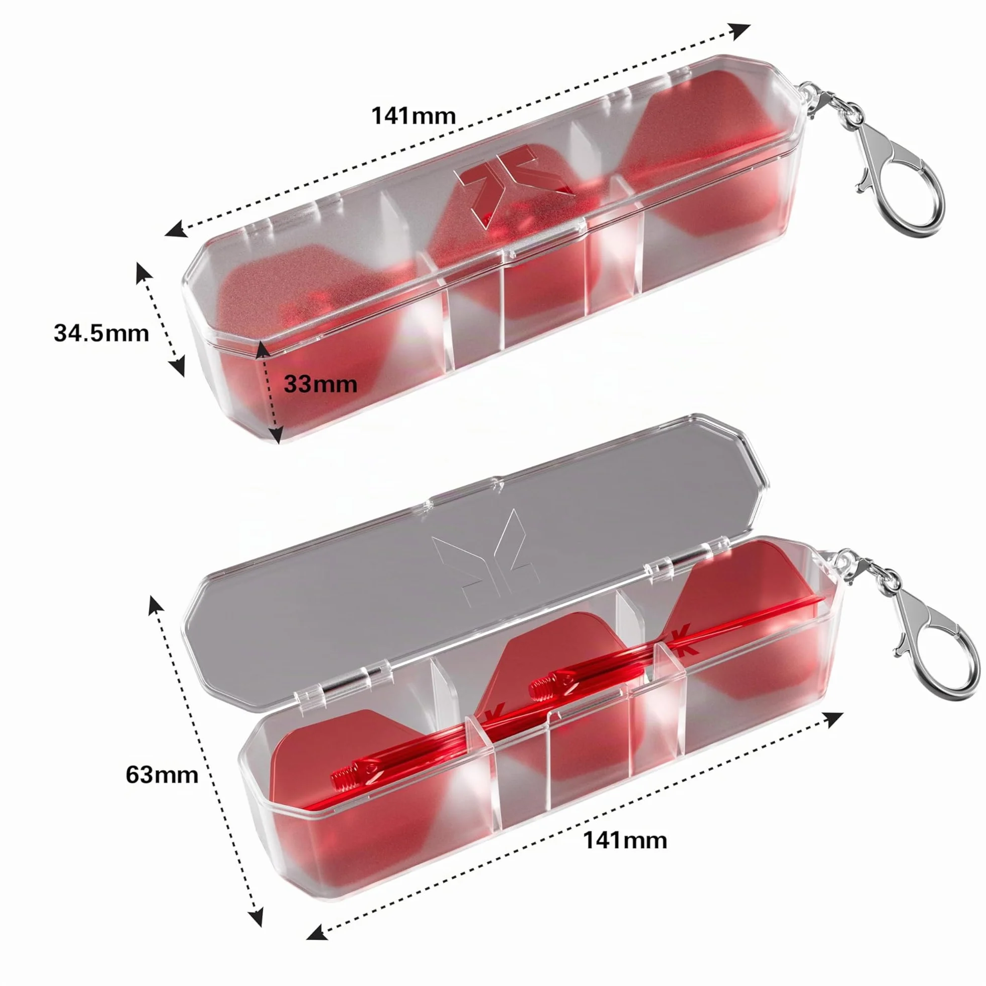 Target Darts K Flex Estuche para Plumas | Almacena Juego de 3 Plumas y Flechas Kflex | Soporte K-Flex, Estuche K para Accesorios de Dardos, Duro Con Llavero