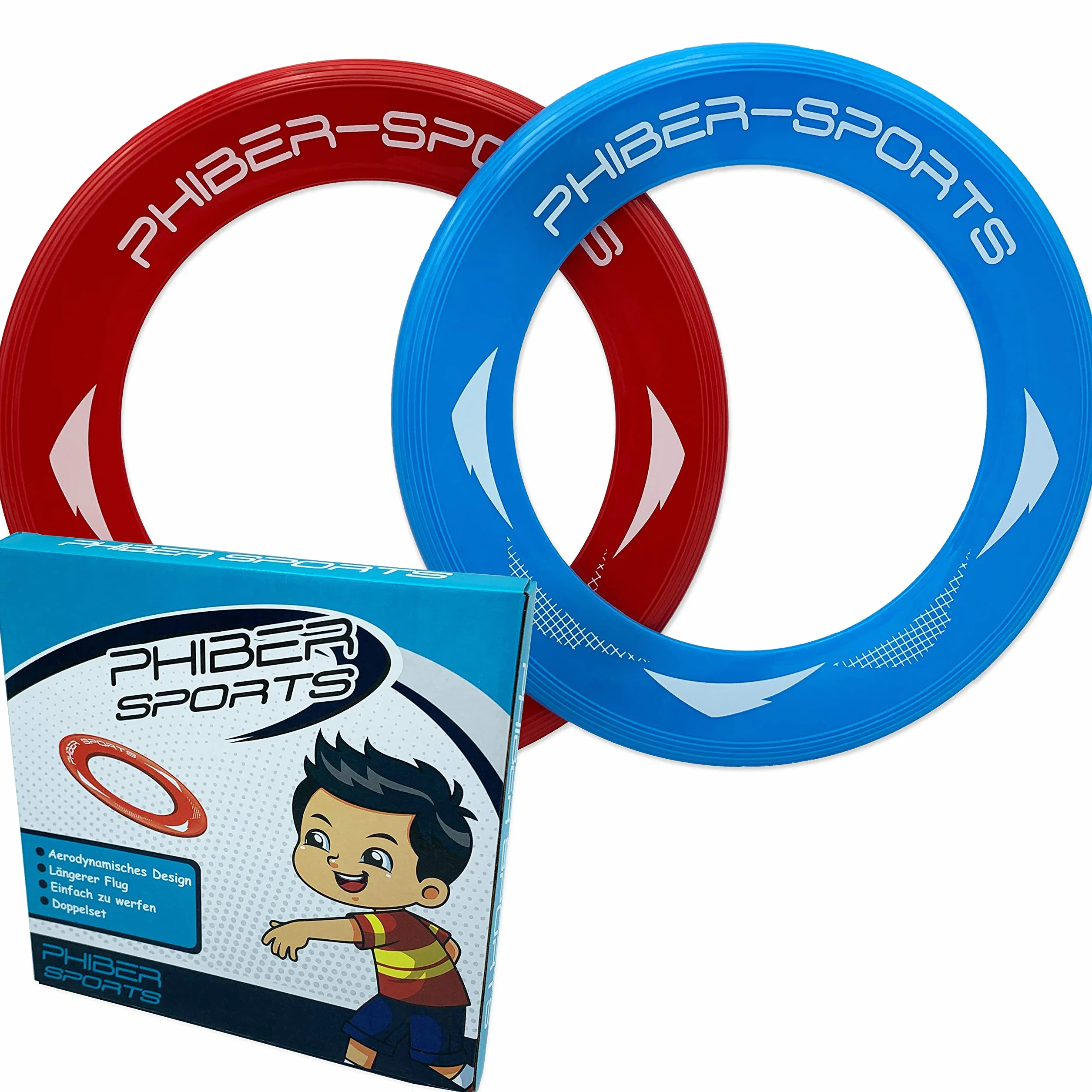 PHIBER-SPORTS Anillos de Frisbee Paquete de 2 Anillos de Lanzamiento 80% más Ligeros Fácil de atrapar