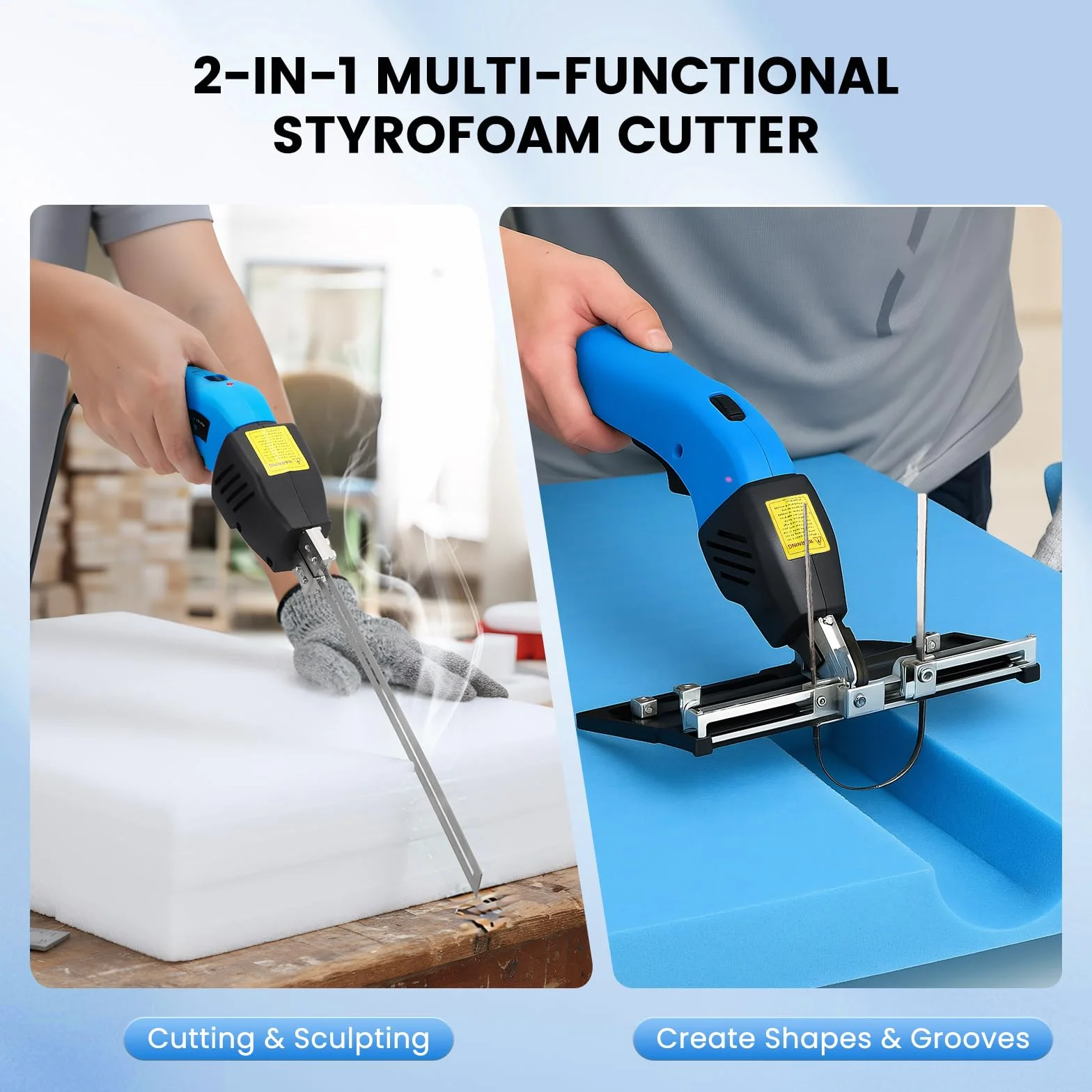 200W 2 IN 1 cortador de espuma Temperatura ajustable 0-600℃ Ancho de ranurado 16cm refrigeración por aire corte de espuma de poliestireno para bricolaje