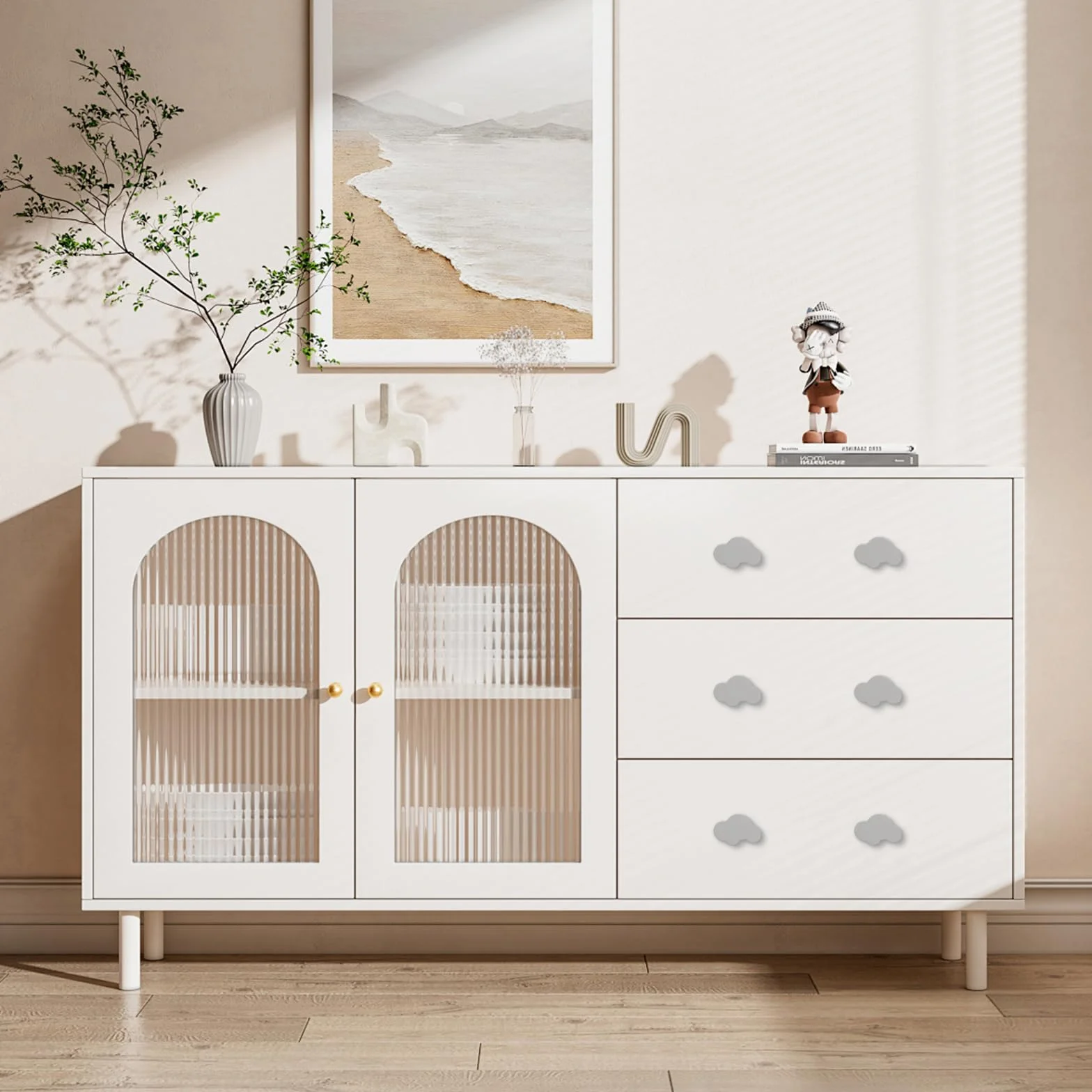 6 Pomos de Cajón con Forma de Nube para Muebles, Pomos de Goma con Forma de Dibujos Animados para Niñas Niños, para Tiradores de Armario, Cajones, Armarios de Habitación Infantil