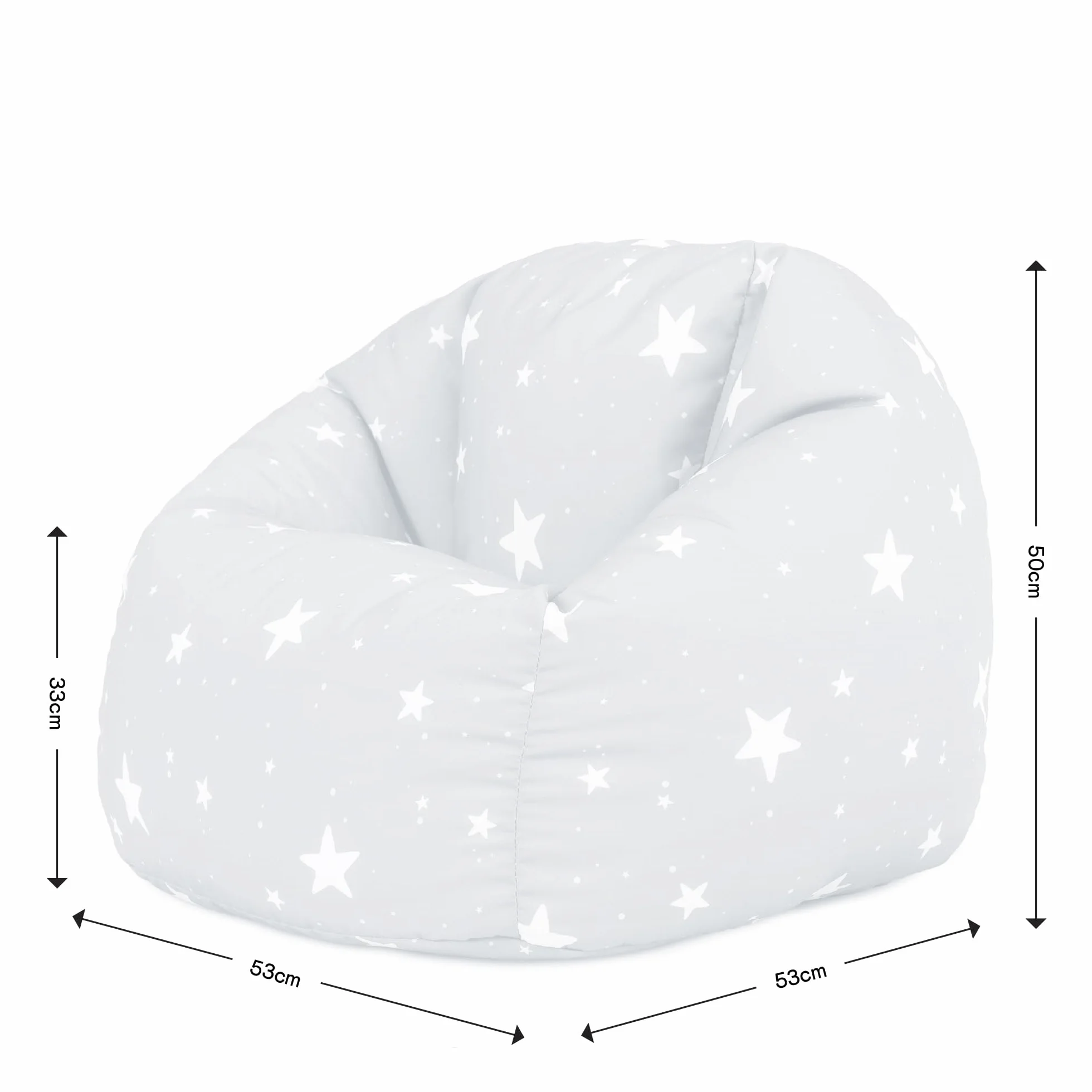 Icon Estrella Puff Infantil, Suaves y Cómodos, Puff con Relleno Includio, Sillas Infantiles, Sillon Niños Infantil para Decoracion Habitacion Niña o Niño, Gris