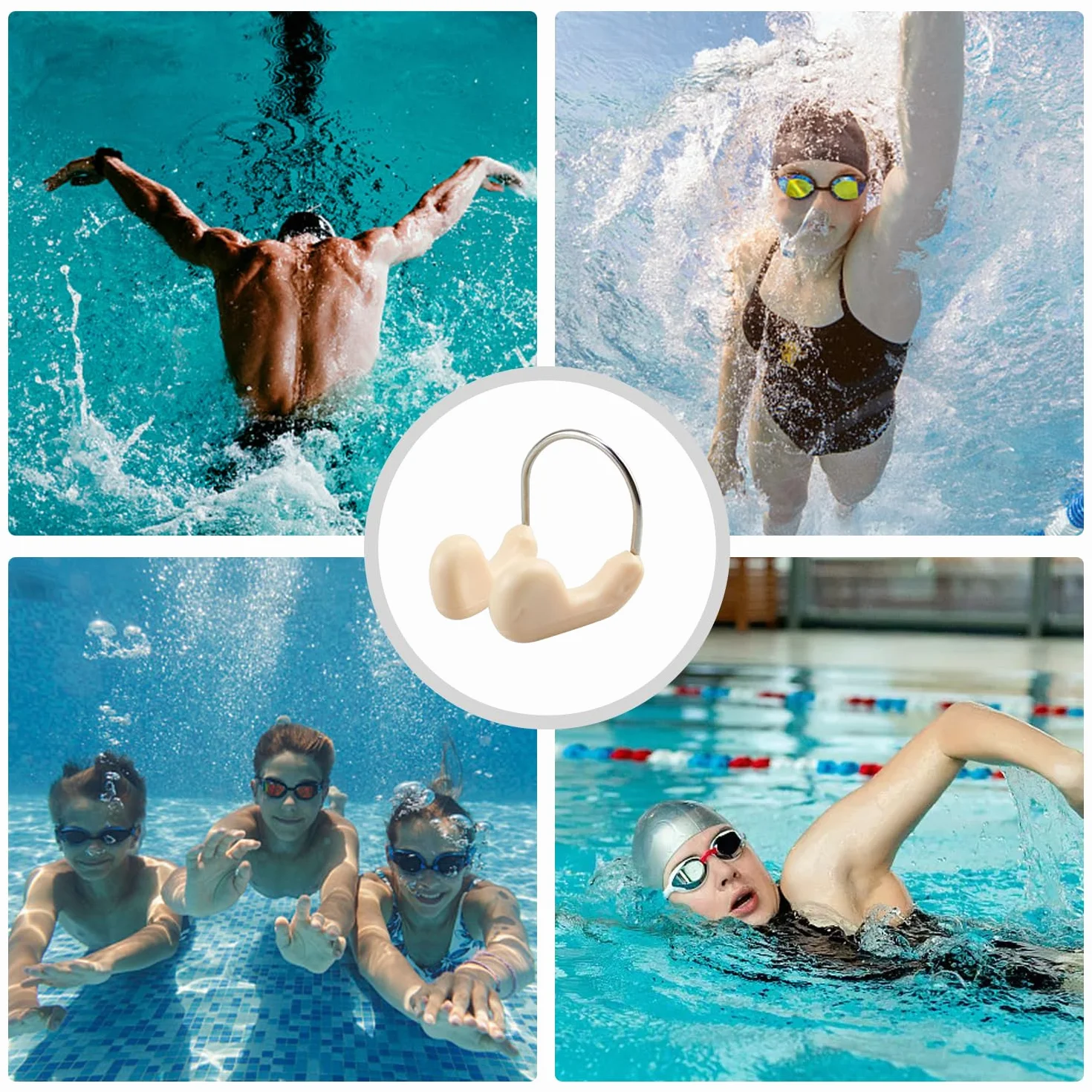 Pinza Nasal para Natación Anti-Asfixia de Alambre, Accesorios Protectores, 13 Piezas
