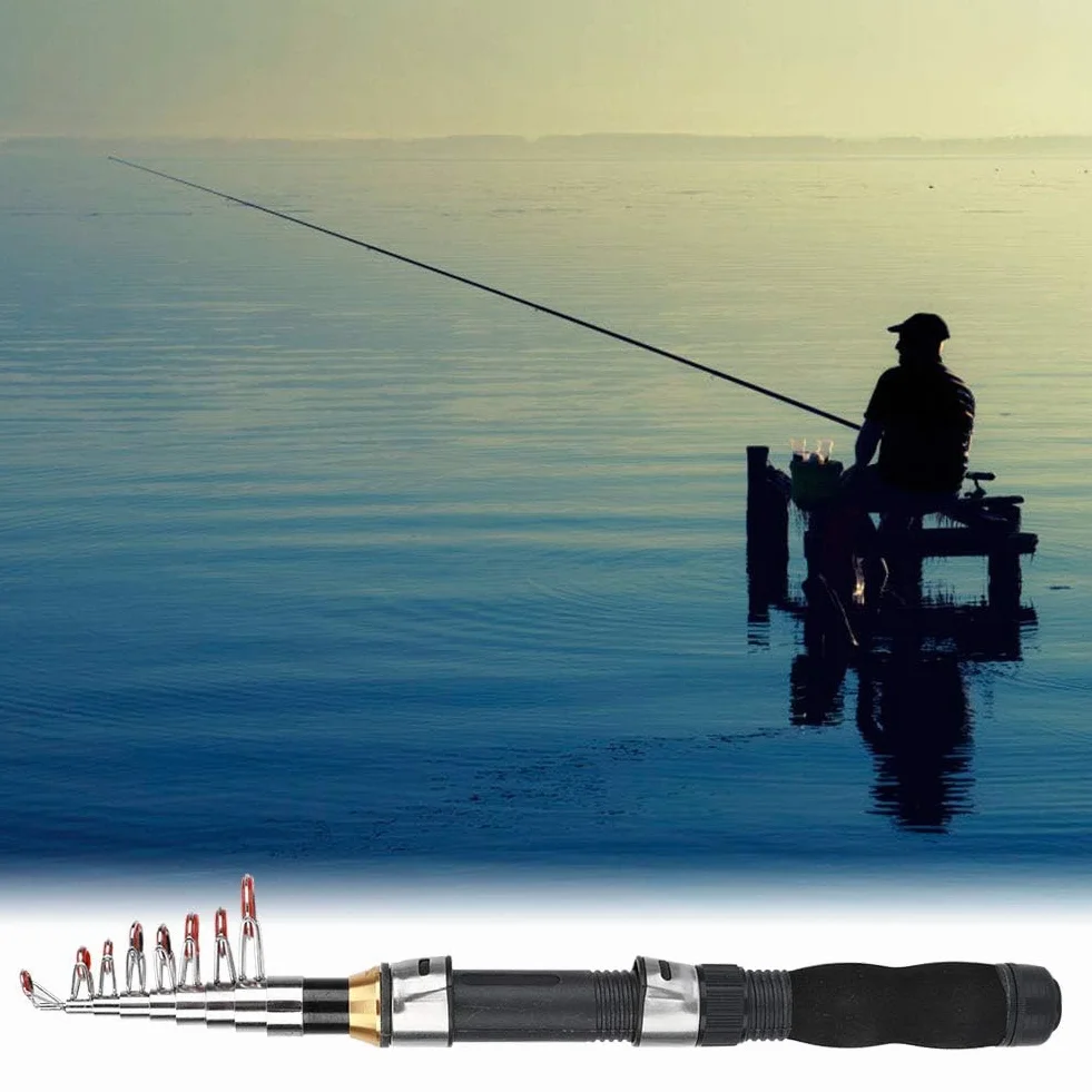 Alomejor Mini Caña de Pescar 1.9M para Pesca en Mar y Agua Dulce - 7 Tamaños con Accesorios