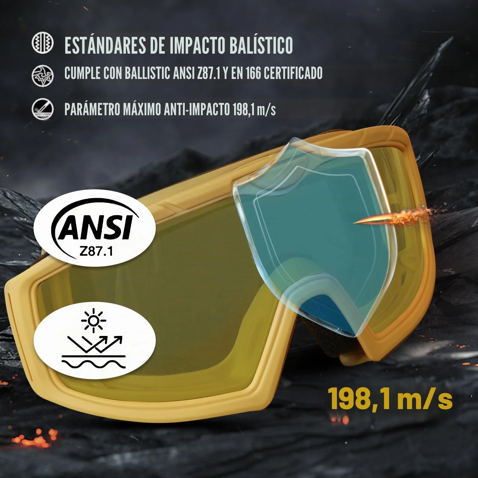 OneTigris Gafas tácticas de airsoft con 3 lentes intercambiables, gafas de caza con CE EN166 y ANSI Z87.1, gafas de airsoft para paintball, caza, CS, ciclismo, exterior