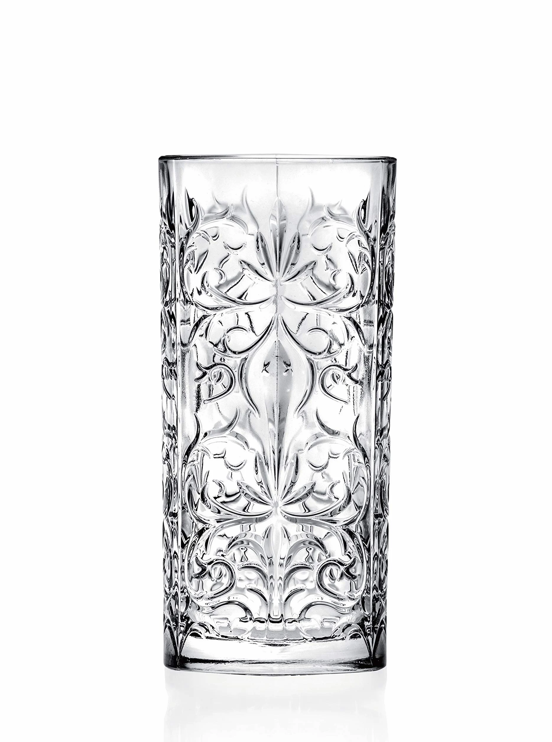 Barski Highball – Juego de 6 vasos Hiball – Cristal – Hermoso diseño de tatuaje – Vasos para beber – para agua, jugo, vino, cerveza y cócteles – 13 onzas, fabricado en Europa