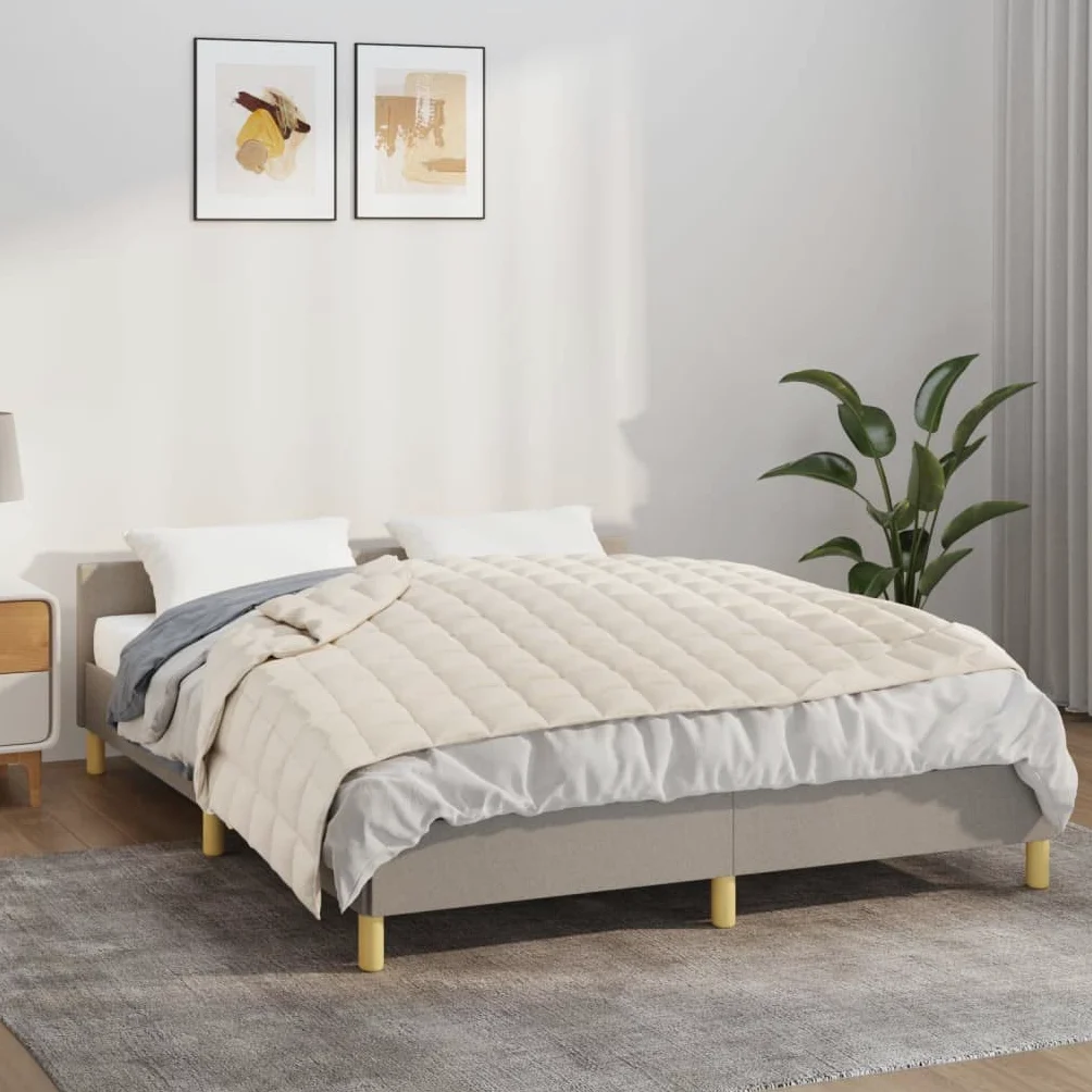 Manta ponderada color crema claro 120 x 180 cm 9 kg Tejido-Classic Manta ponderada - Manta antiestrés - Manta pesada para un sueño profundo y un mejor descanso - Manta de algodón ponderada 100%