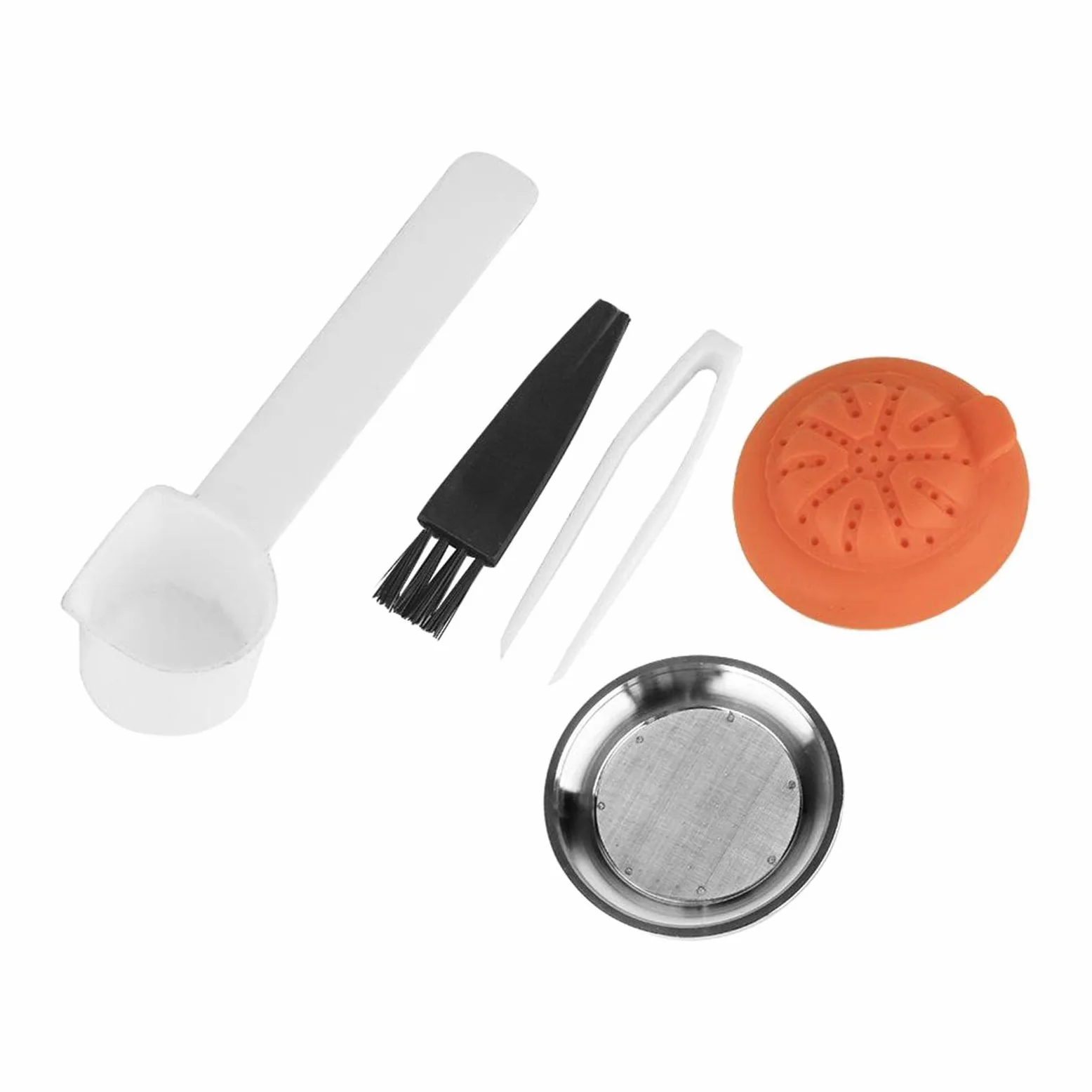 Filtros de Café Reutilizables de Acero Inoxidable de 420 Mm, Cápsulas Recargables con Cuchara Y Cepillo de Limpieza.