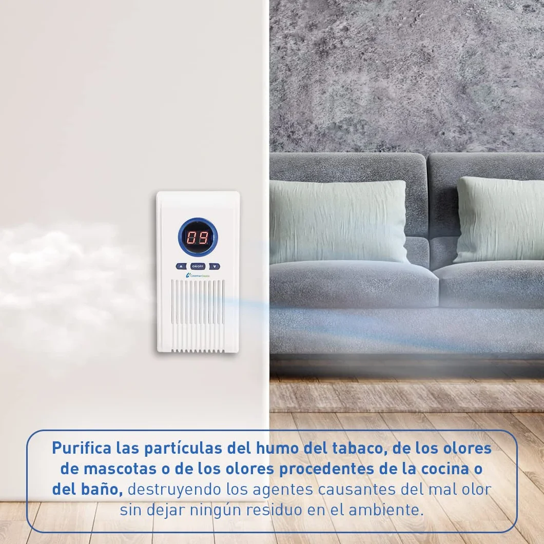 Ozono Hogar - Generador de Ozono Portátil Doméstico Mini - Purificador de aire - Esterilizador de olores - Producción 100 mg/h