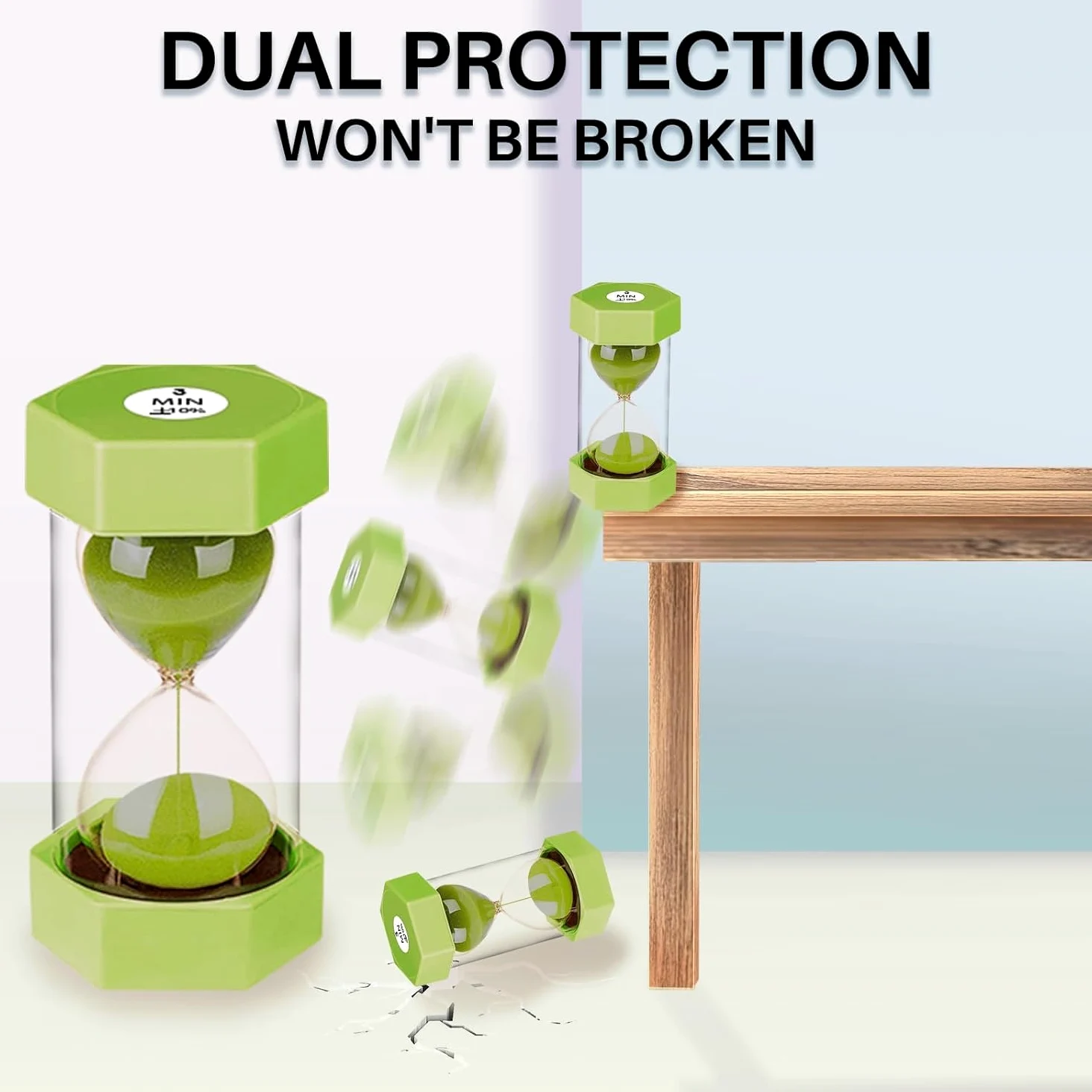 SuLiao Reloj de Arena para niños, Reloj de Arena Colorido de plástico para Aula, Juegos, decoración, Paquete de 5