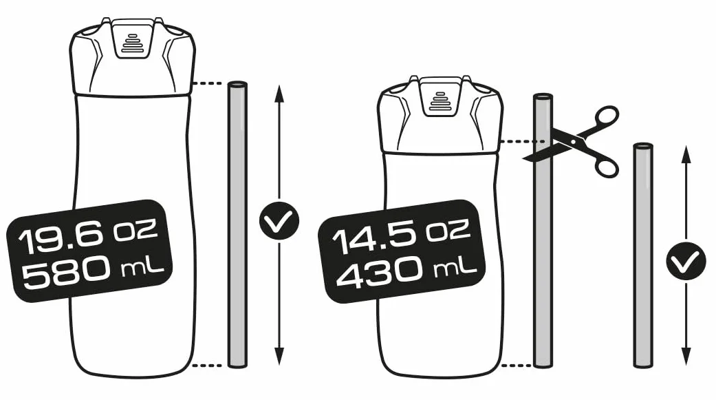 Maped Picnik - Tapa de repuesto para botella de plástico con paja, compatible con 580 ml y 430 ml
