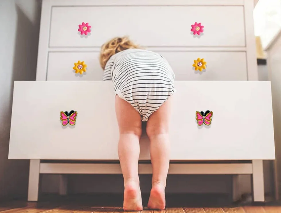 Juego de 6 pomos de goma suave para muebles de jardín de estilo místico, para niños, niñas, jóvenes, para armarios y cajones, para habitación de los niños, armarios, juguetes, color rosa