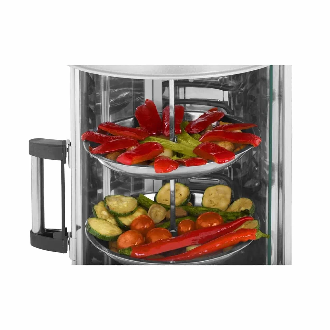 Royal Catering Asador Vertical Giratorio Grill RCGV-1800 (4-in-1, 1.800 W, Temperatura hasta 160 °C, Temporizador 60 min)