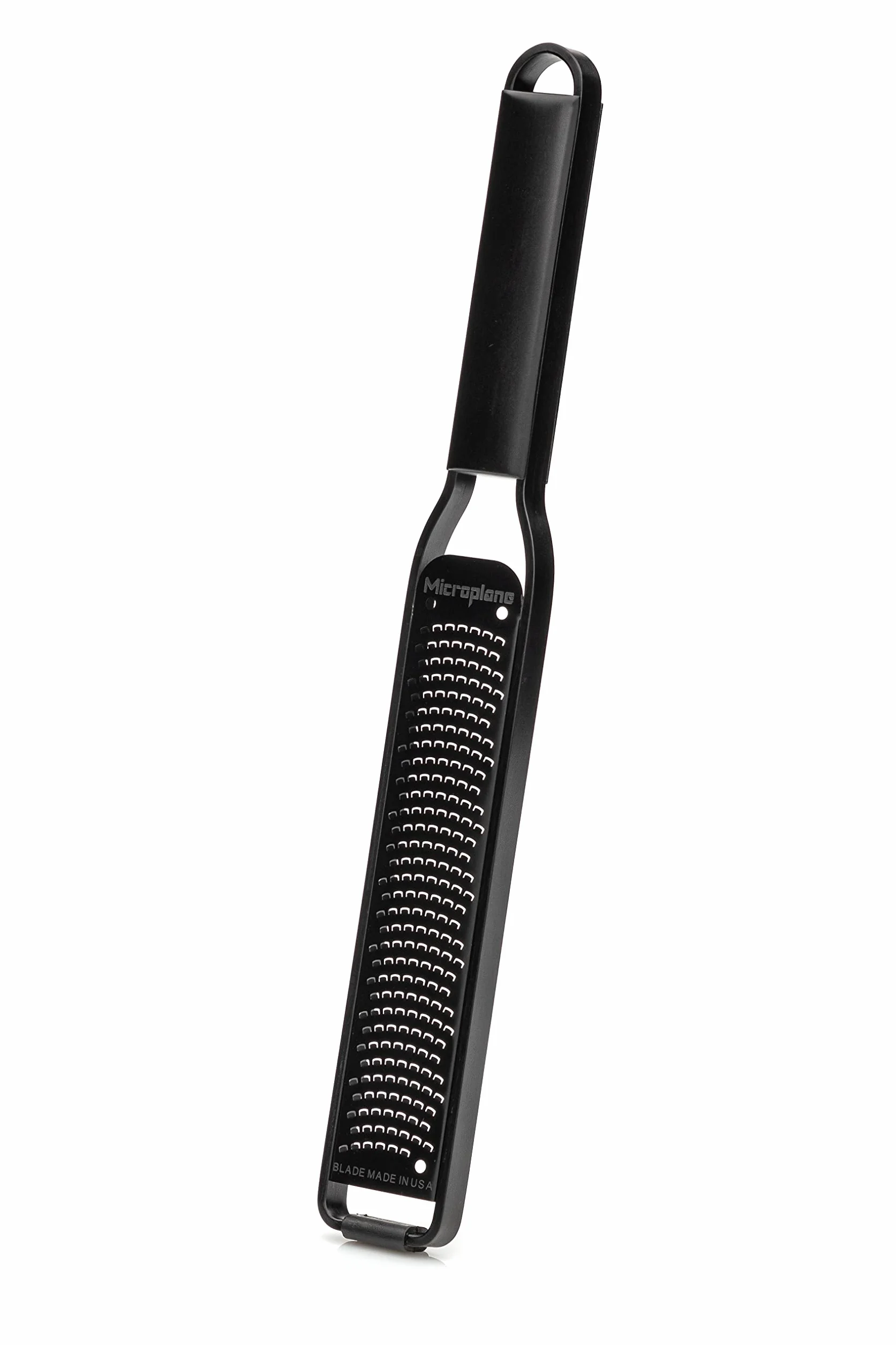Microplane Zester Rallador de cocina acanalador con hoja de acero inoxidable fabricada en Estados Unidos para cítricos, parmesano, jengibre, chocolate y nuez moscada de la serie Black Sheep