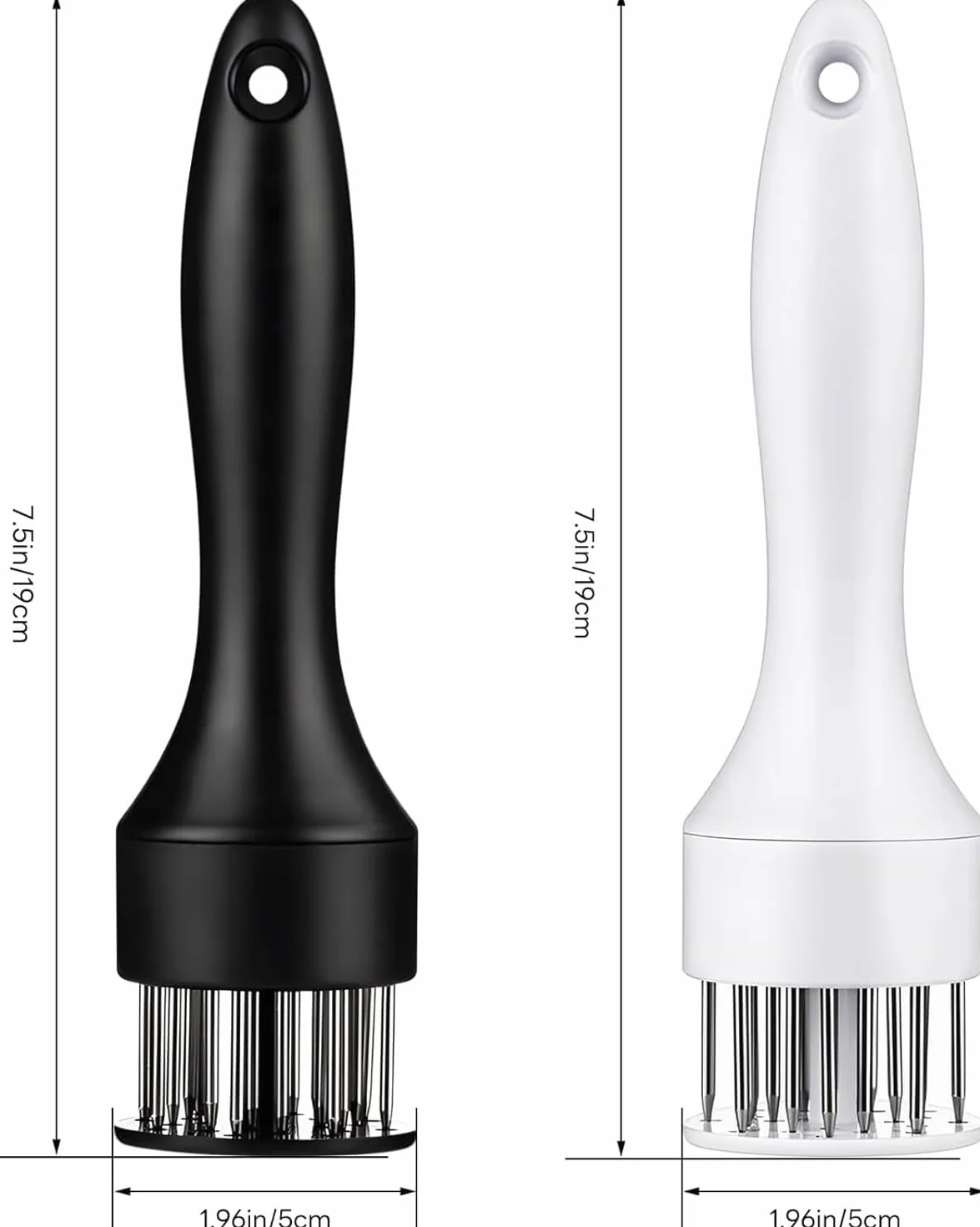 Stainless Steel Meat Tenderizer Needle, 21 Pin Ultra Sharp Meat Tenderizer Tool, Meat Marinating Tool, Steak BBQ Kitchen Cooking Tool, for Tenderizing Pork, Beef, Chicken, Marinade (White)