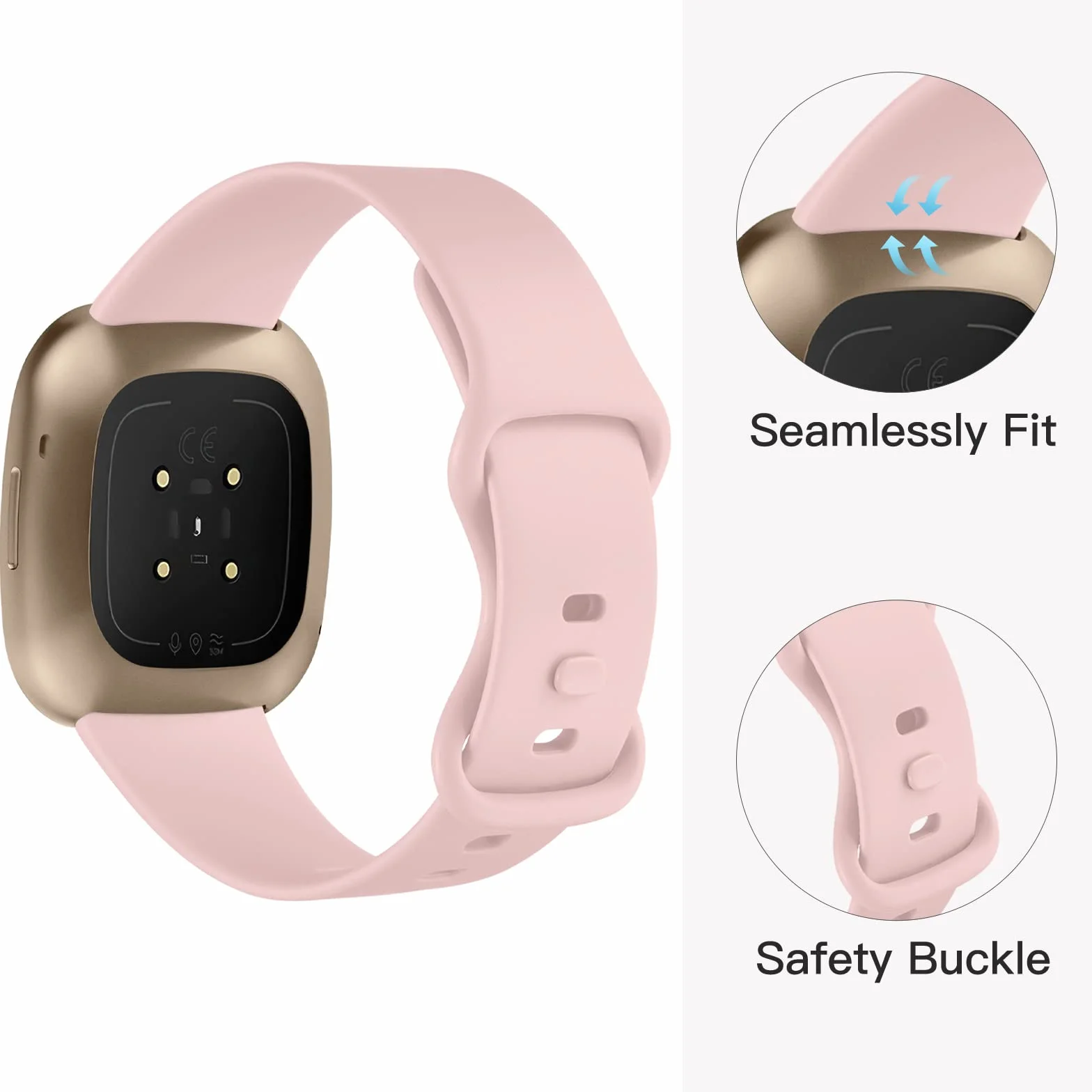 Charlam Correa Fitbit Versa 3/Versa 4/Sense/Sense 2, Correas Deportivas Suave de Repuesto