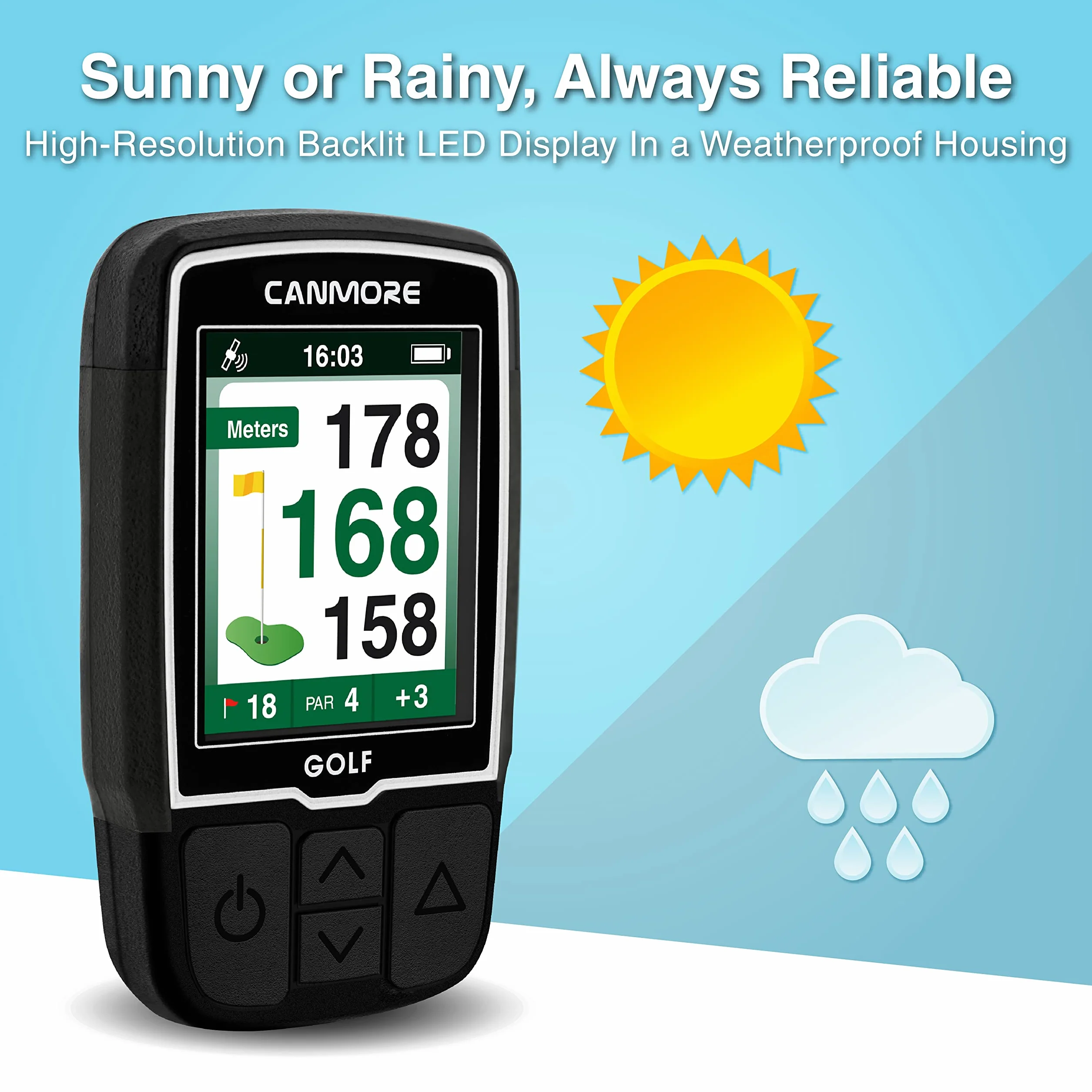 CANMORE HG200 PRO GPS de golf de mano, 41,000 cursos, negro