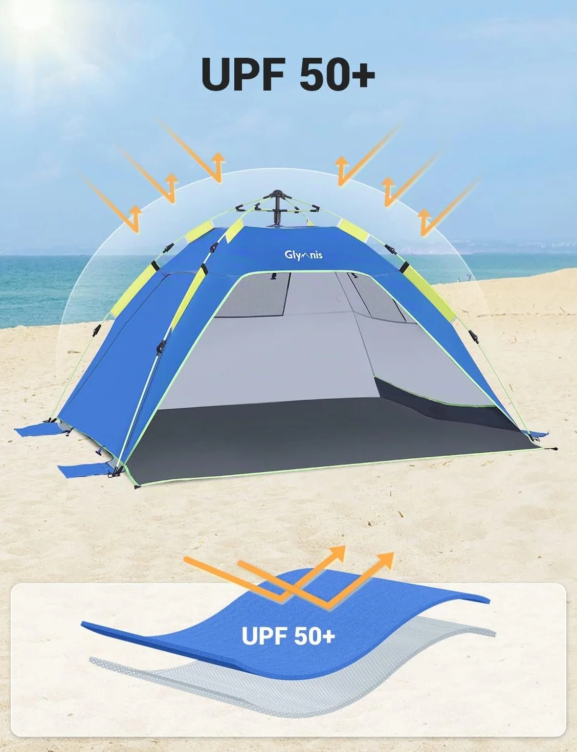 Carpa Playa Hidráulica UPF 50+ para 3-4 Personas