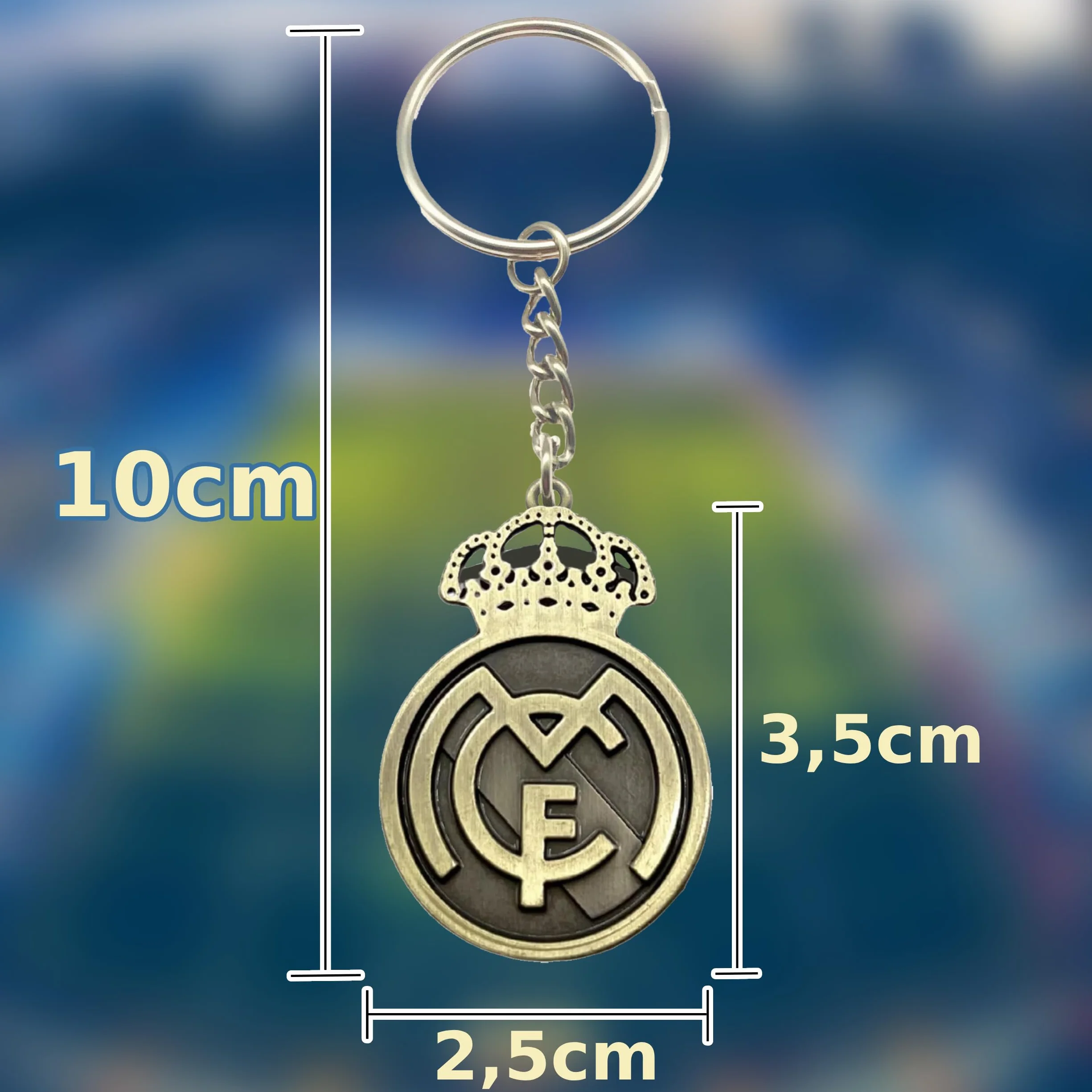 Pack 2 Llavero Real Madrid España Dorados Metálicos para Aficionados del Fútbol Regalo Hombre Mujer