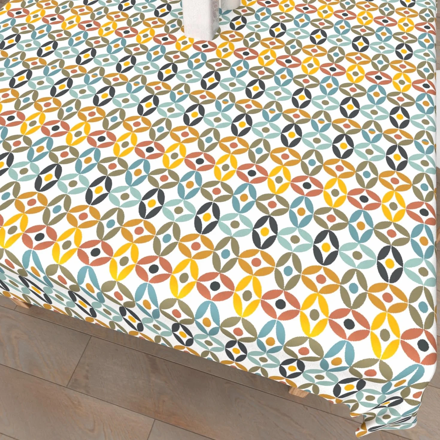 Soleil d'ocre, Mantel Estampado Antimanchas Cuadrado 180 x 180 cm OURANOS