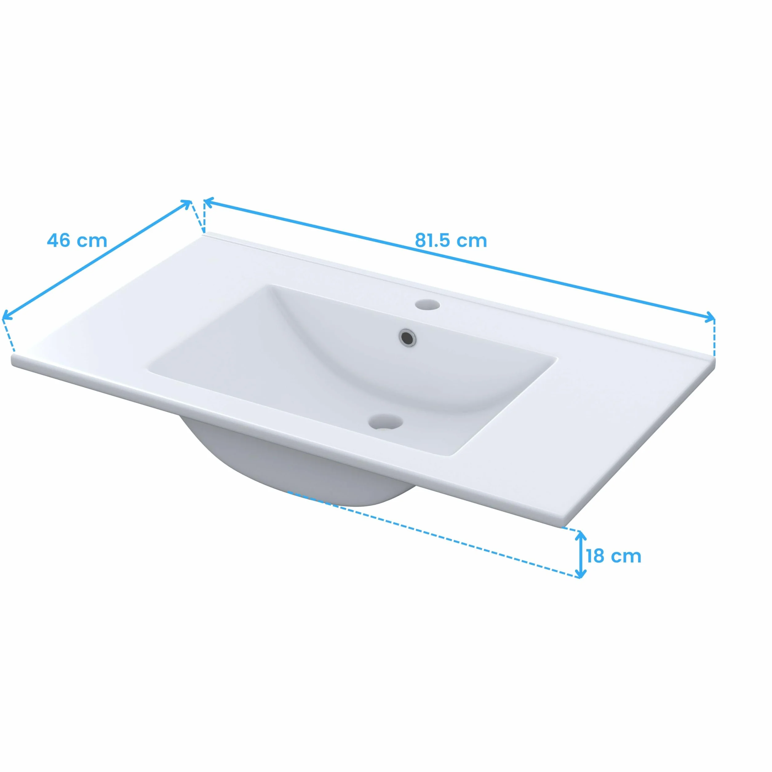 Mueble Lavabo CERÁMICO con 2 CAJONES + Espejo + Columna 2 Puertas