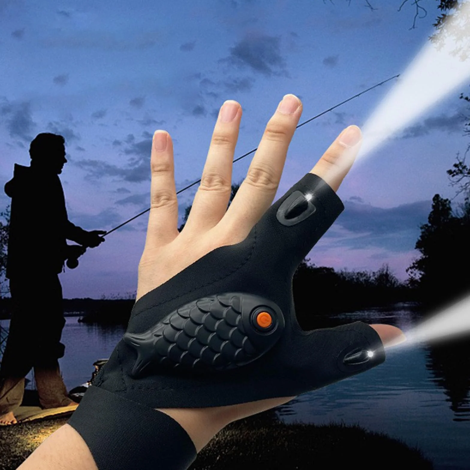 Guantes LED Linterna para Pesca al Aire Libre Supervivencia Emergencia