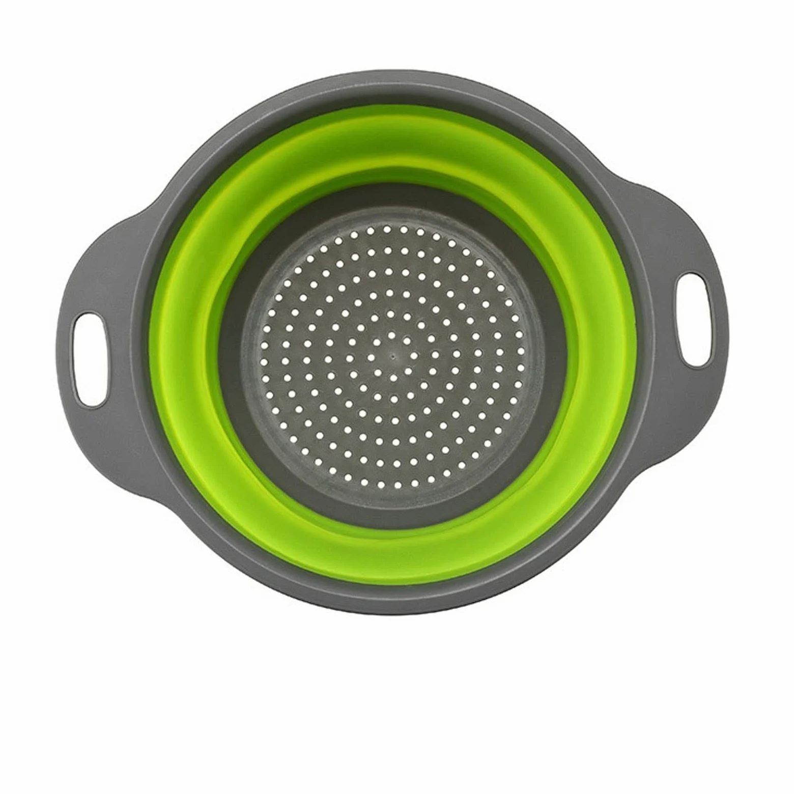 Cesta coladora plegable para fregadero, cesta de drenaje para frutas, verduras, escurridor plegable con asa, herramientas de almacenamiento de cocina (verde)