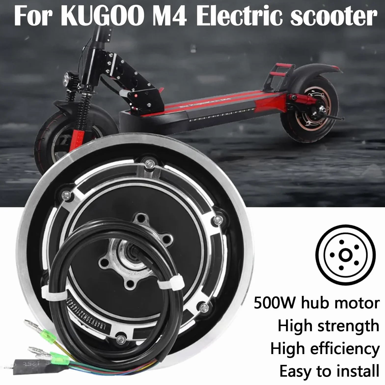 Motor de Cubo de Rueda 10 Pulgadas 48V 500W para Patinete Eléctrico Kugoo M4/M4 Pro