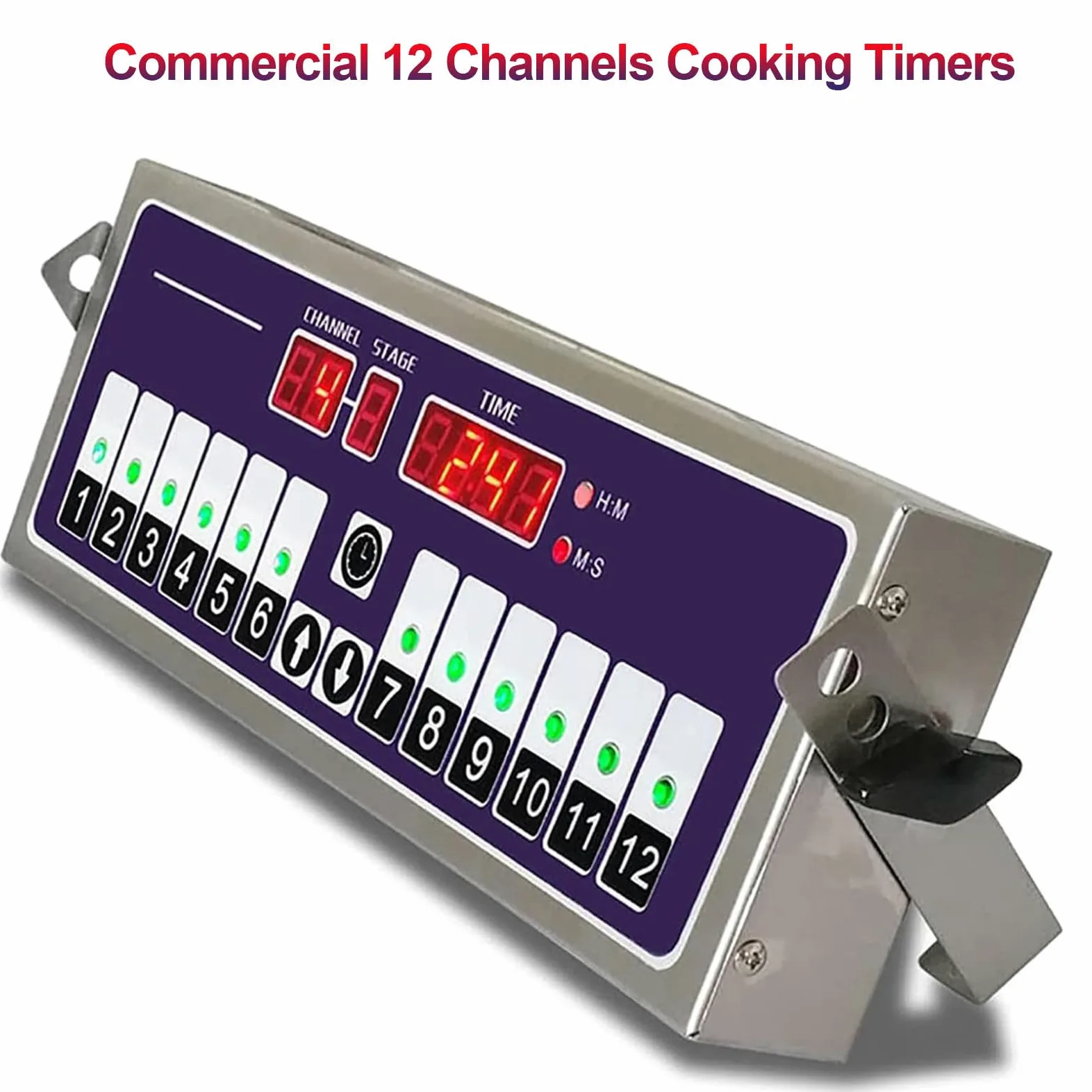 Temporizador digital de cocina de 12 canales con alarma fuerte, ideal para restaurantes y bares