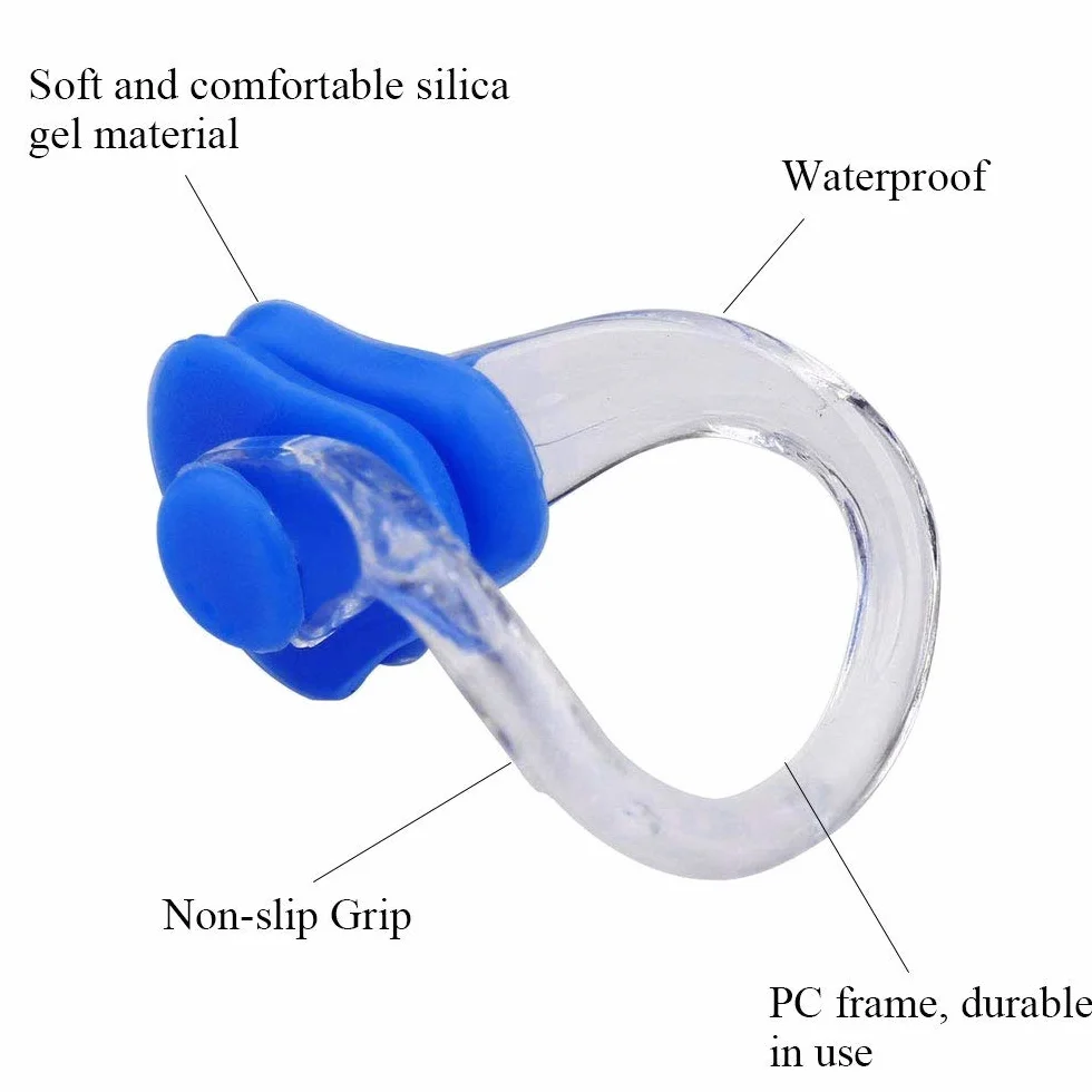 Pinzas de Nariz Silicona 10 Piezas Natación Nose Clip Protector Adultos Niños