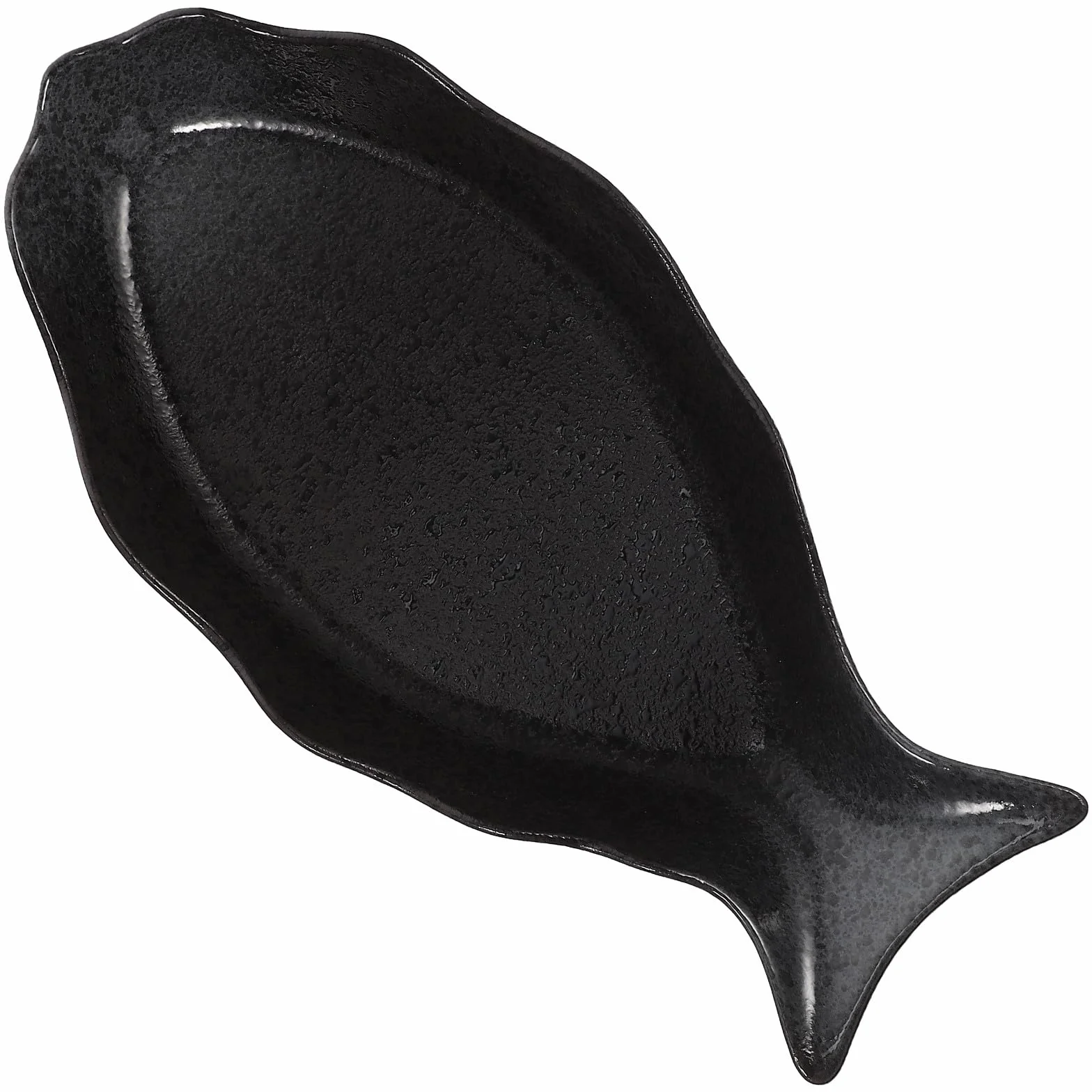 Placa Cerámica Japonesa para Servir Pescado Plato Grande con Diseño Elegante Negro Bandeja Resistente y Fácil de Limpiar para Hogar Restaurante y Hotel