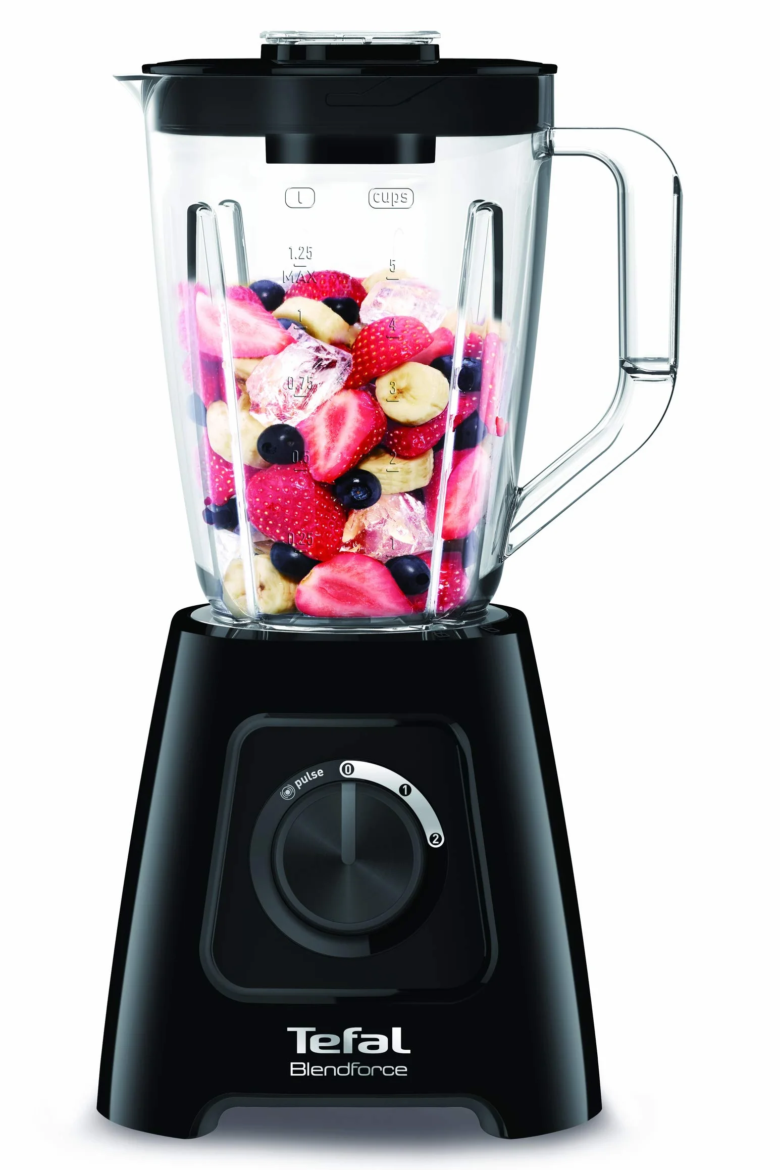 Tefal - Batidora de vaso Blendforce BL420838 - 6 cuchillas Powelix, 600 W, capacidad 2 L, 2 velocidades + Pulse, pica hiel, Bloqueo inteligente para mayor seguridad