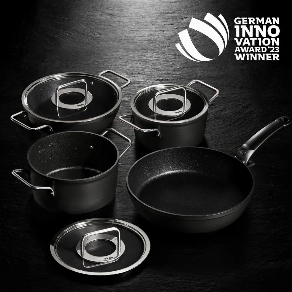 Fissler Adamant Cazo de Aluminio (de 2 Litros y 18 cm de Diámetro), Revestido, con Tapadera Metálica, Antiadherente, Inducción