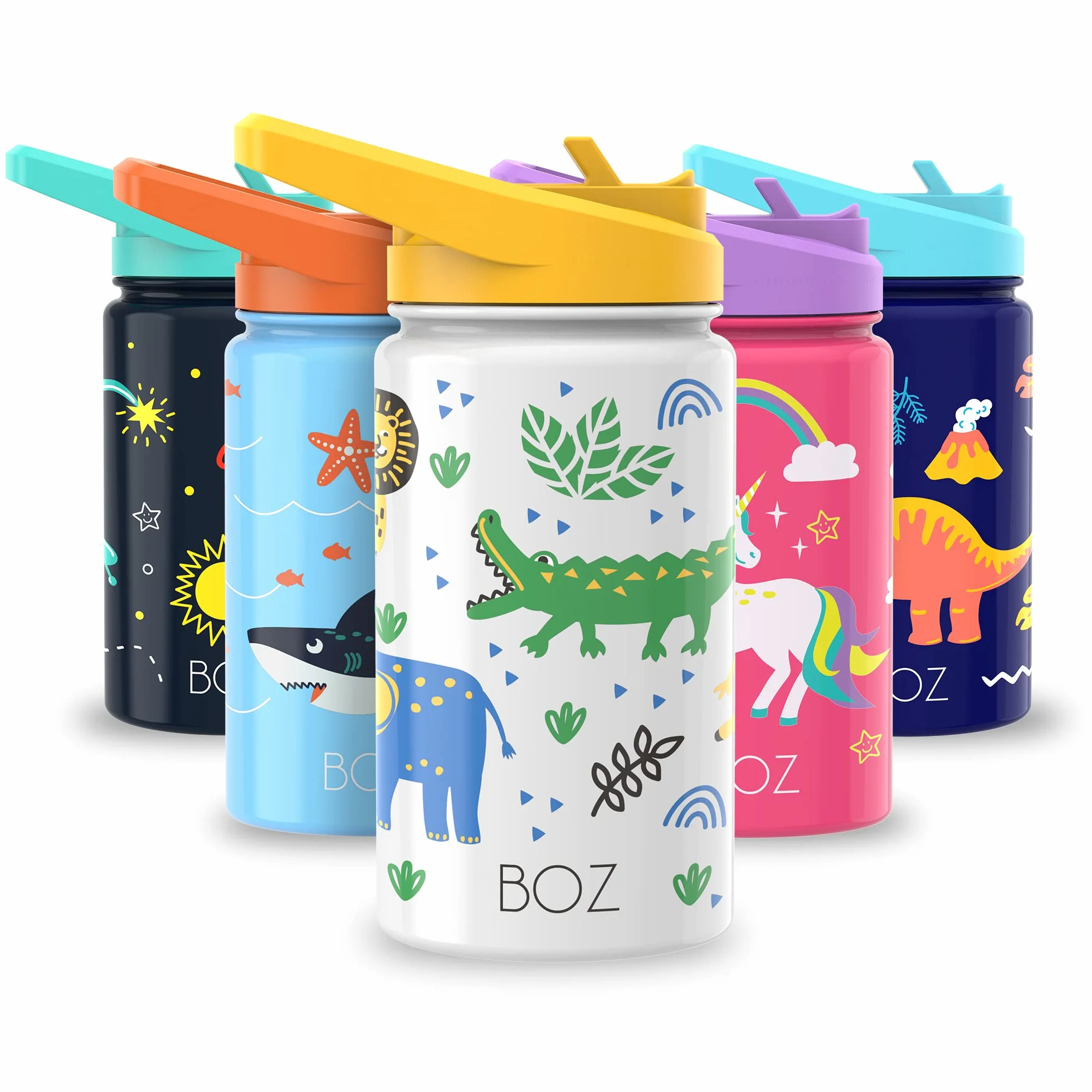 Botella Agua Acero Inoxidable 414 ml Aislamiento Doble Pared Sin BPA Antiderrame con Asa Apta Lavavajillas