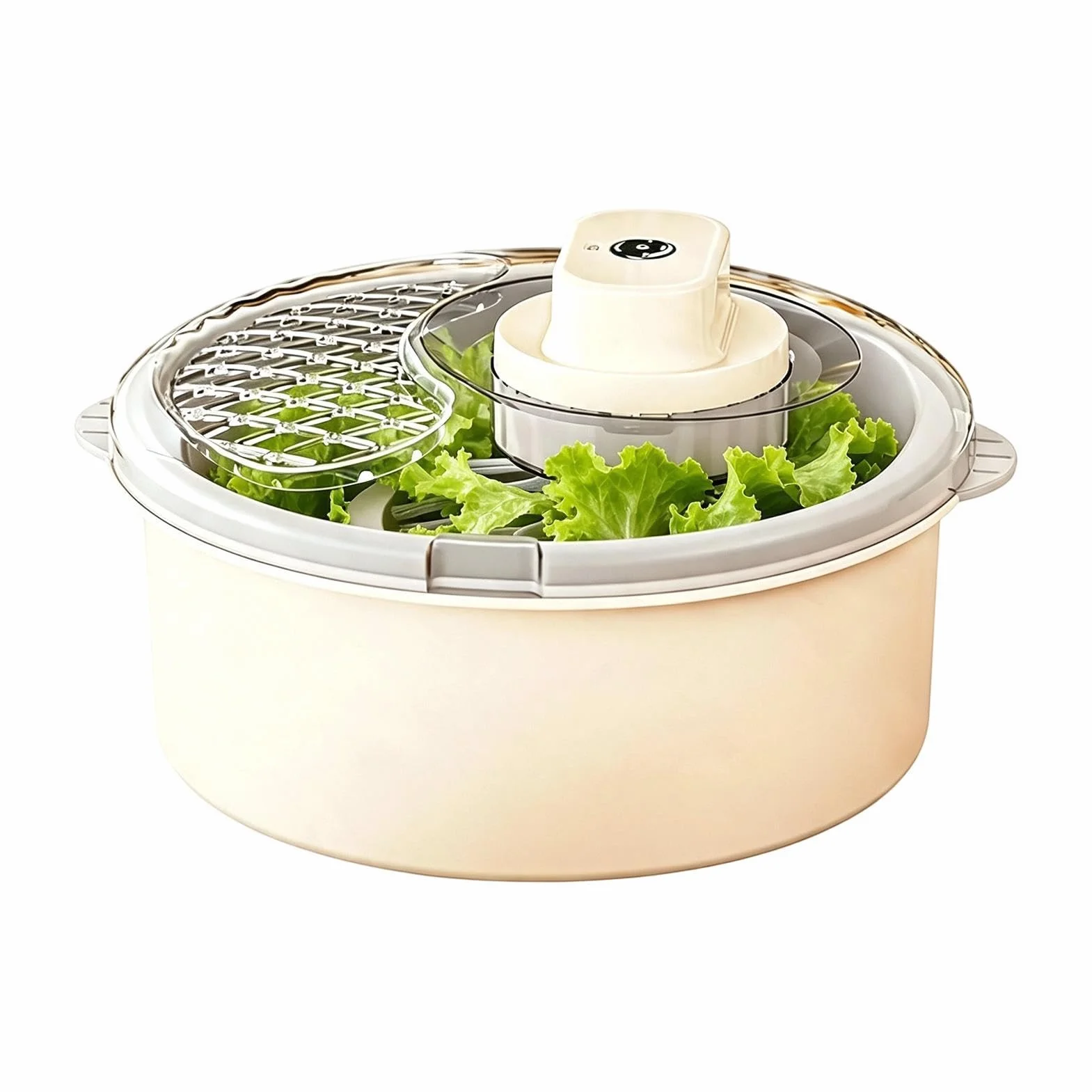 Limpiador de fruta, cuenco de cocina eléctrico para frutas y | Centrifugadora de ensalada para preparar alimentos en casa cocina restaurante apartamento bayas ensalada espinacas