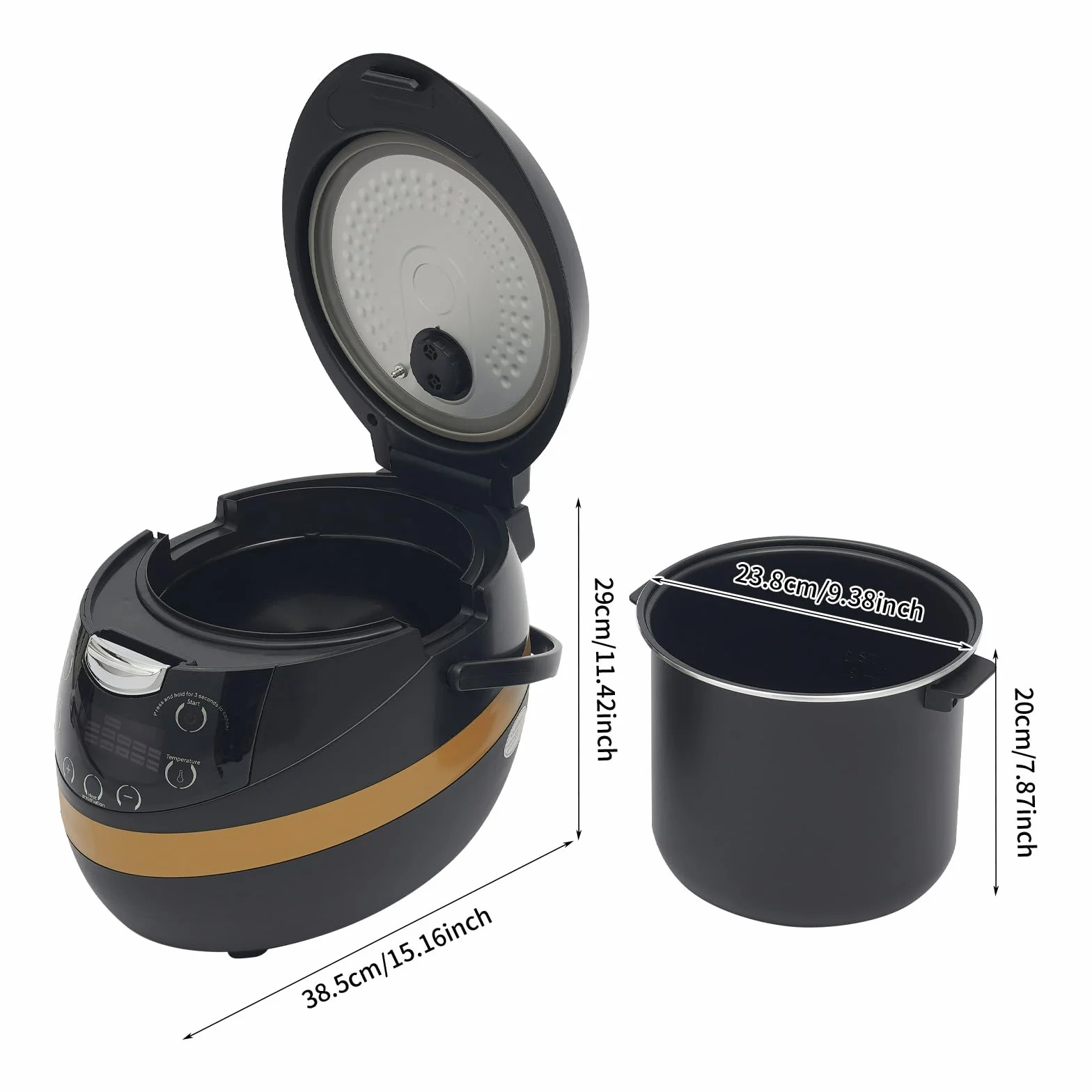 Máquina de cocina de tapioca de 8 litros, olla automática de perlas con revestimiento antiadherente, olla de tapioca de 1200 W, olla de perlas comercial con 12 temporizadores y modo de mantenimiento