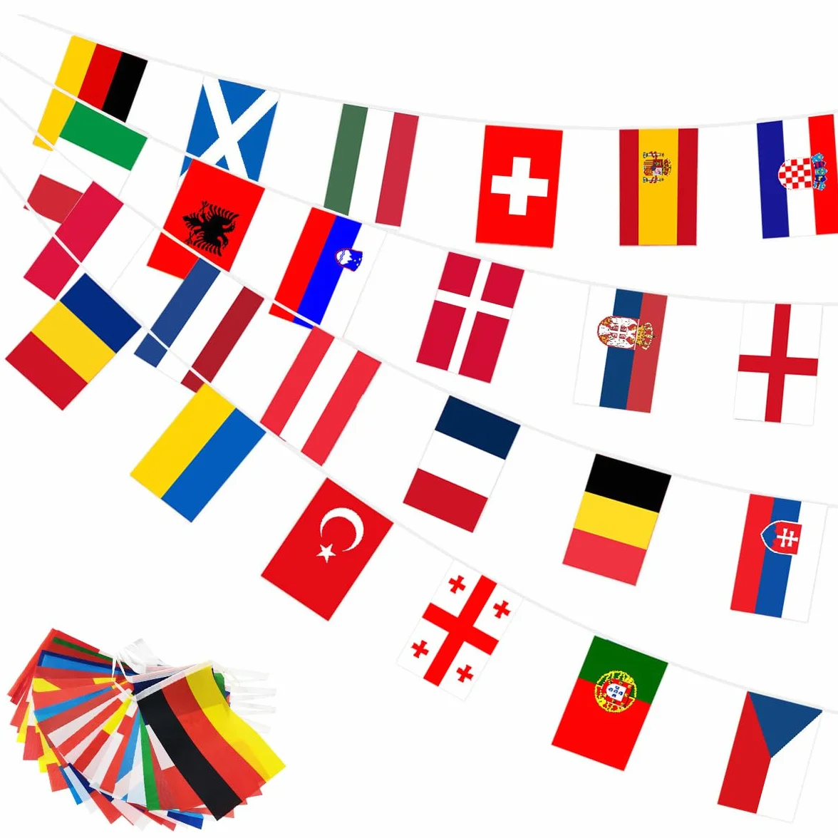 Bandera de Fútbol Europeo Banderines 24 Países Decoración
