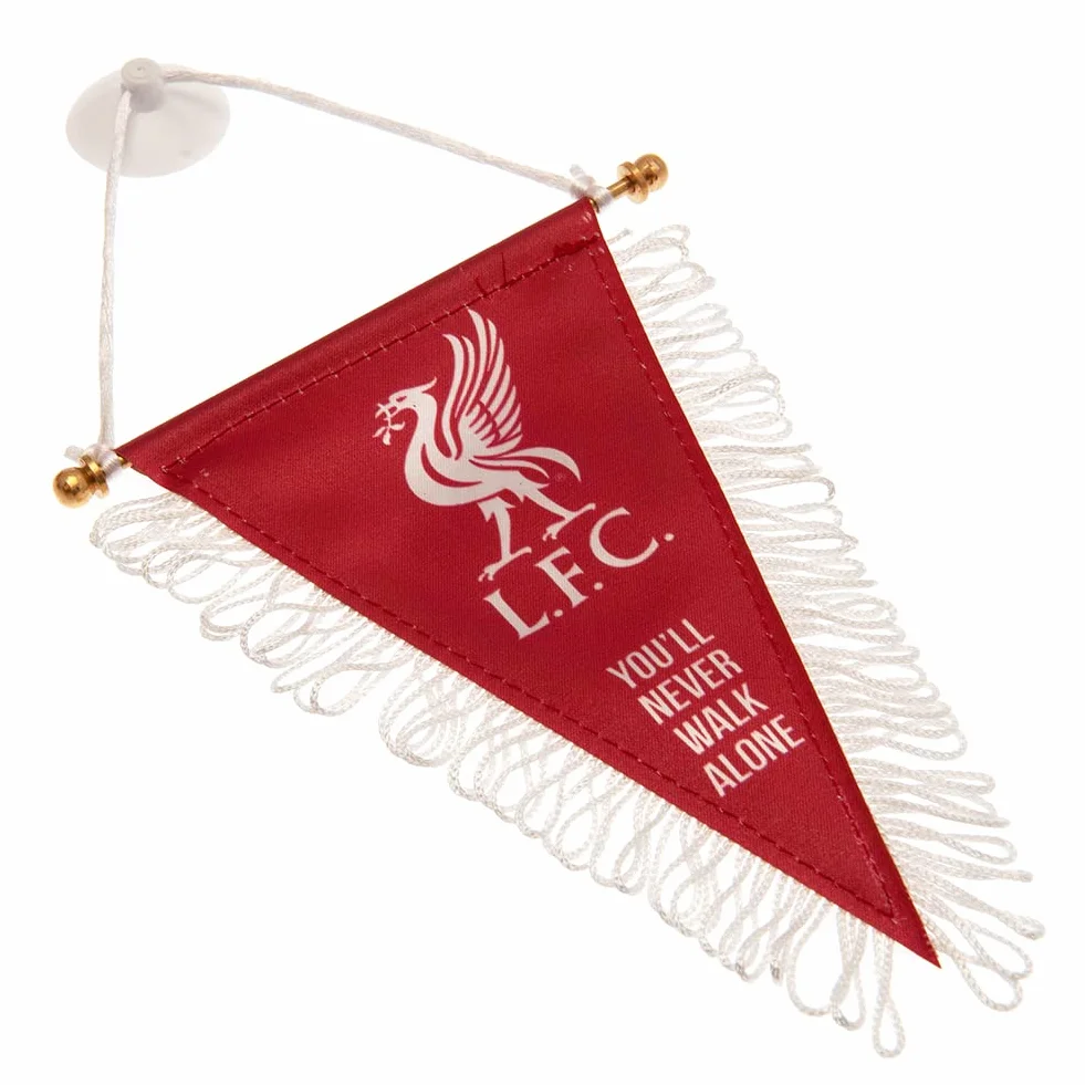 Liverpool FC Banderín You'll Never Walk Alone Triángulo Rojo Blanco