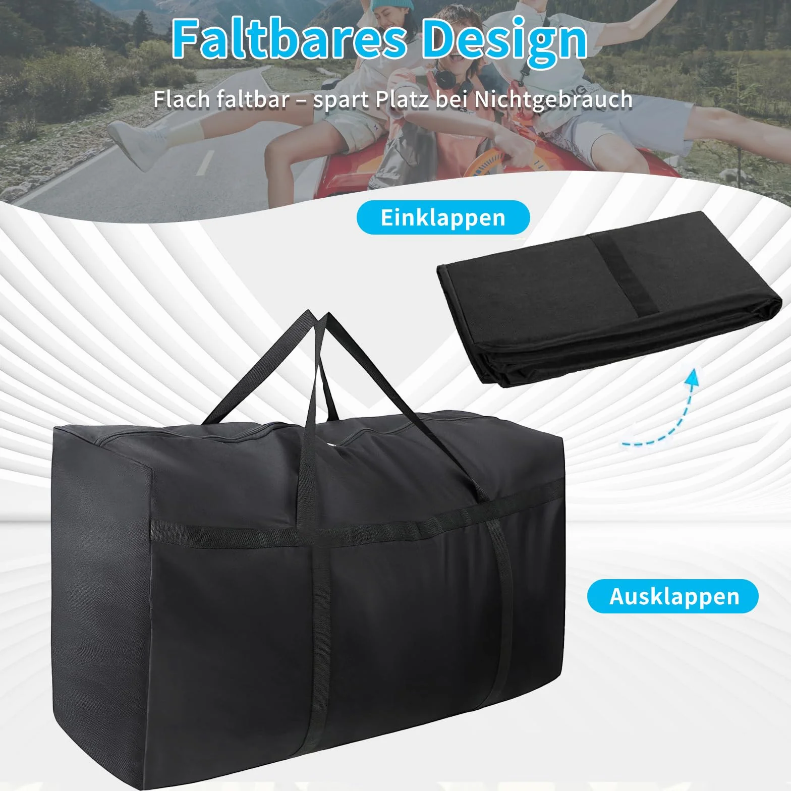 2 bolsas de almacenamiento grandes de 180 L con cremalleras, bolsas de almacenamiento gigantes impermeables, bolsas de transporte Oxford para almacenamiento de ropa, ropa de cama, edredón