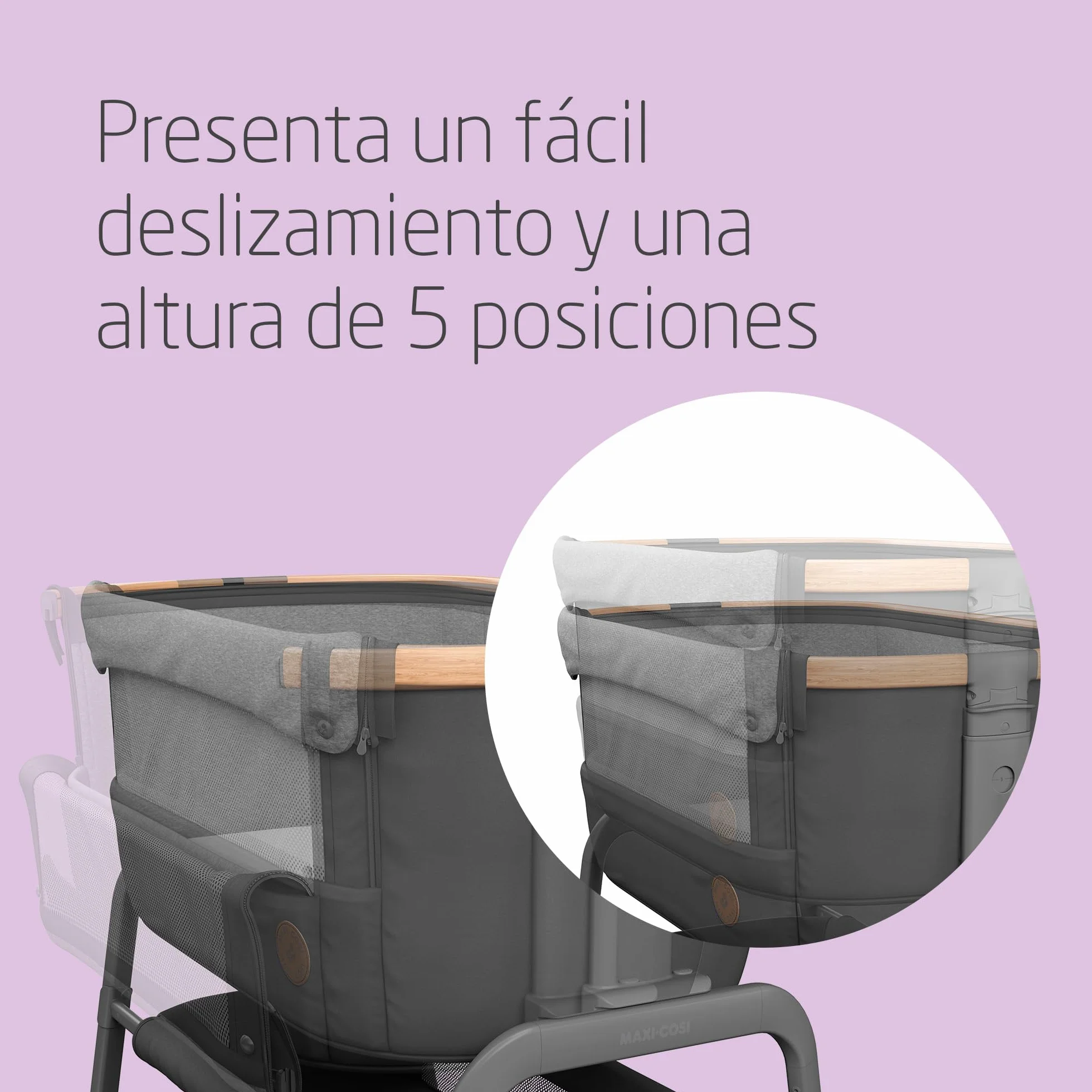 Maxi-Cosi Iora Cuna Colecho Bebe Co-Sleeper 0-6 meses 9 kg 4 Posiciones Inclinación 5 Altura Essential Graphite