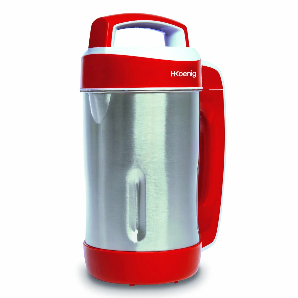 H.Koenig Sopera Eléctrica y Licuadora, Máquina para Hacer Sopas, Batidos, o Compotas, 1.1 litros, 850 W, 4 Programas, Acero Inoxidable, Rojo MXC18, plástico