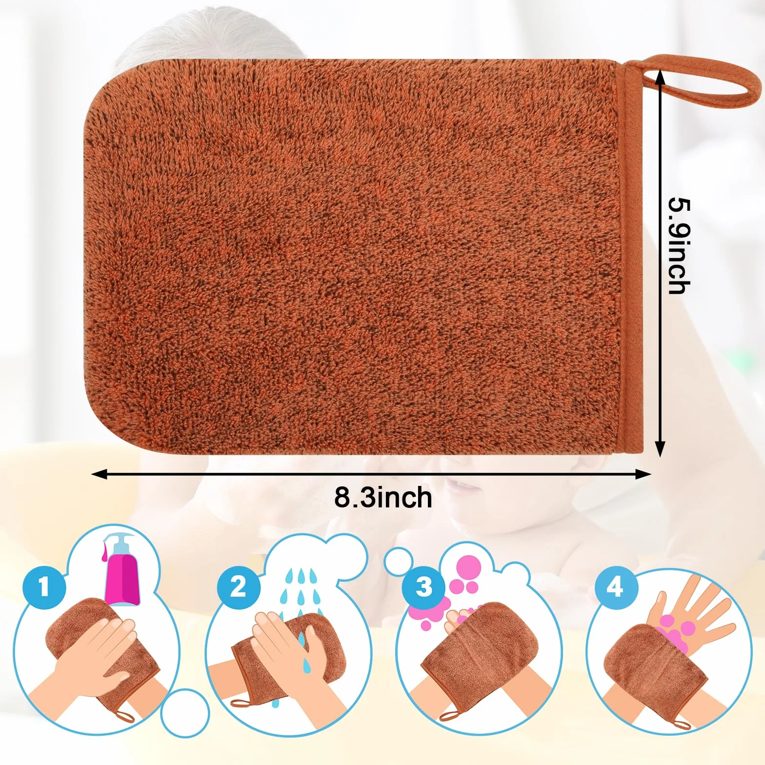 6 Piezas Manoplas Baño Toallas Baño Toalla Facial Toalla Cara Toalla Microfibra Toallas Lavabo Esponja Bebe Recien Nacido Toalla Desmaquillante Reutilizable Limpieza Facial 15x21cm Franela-A