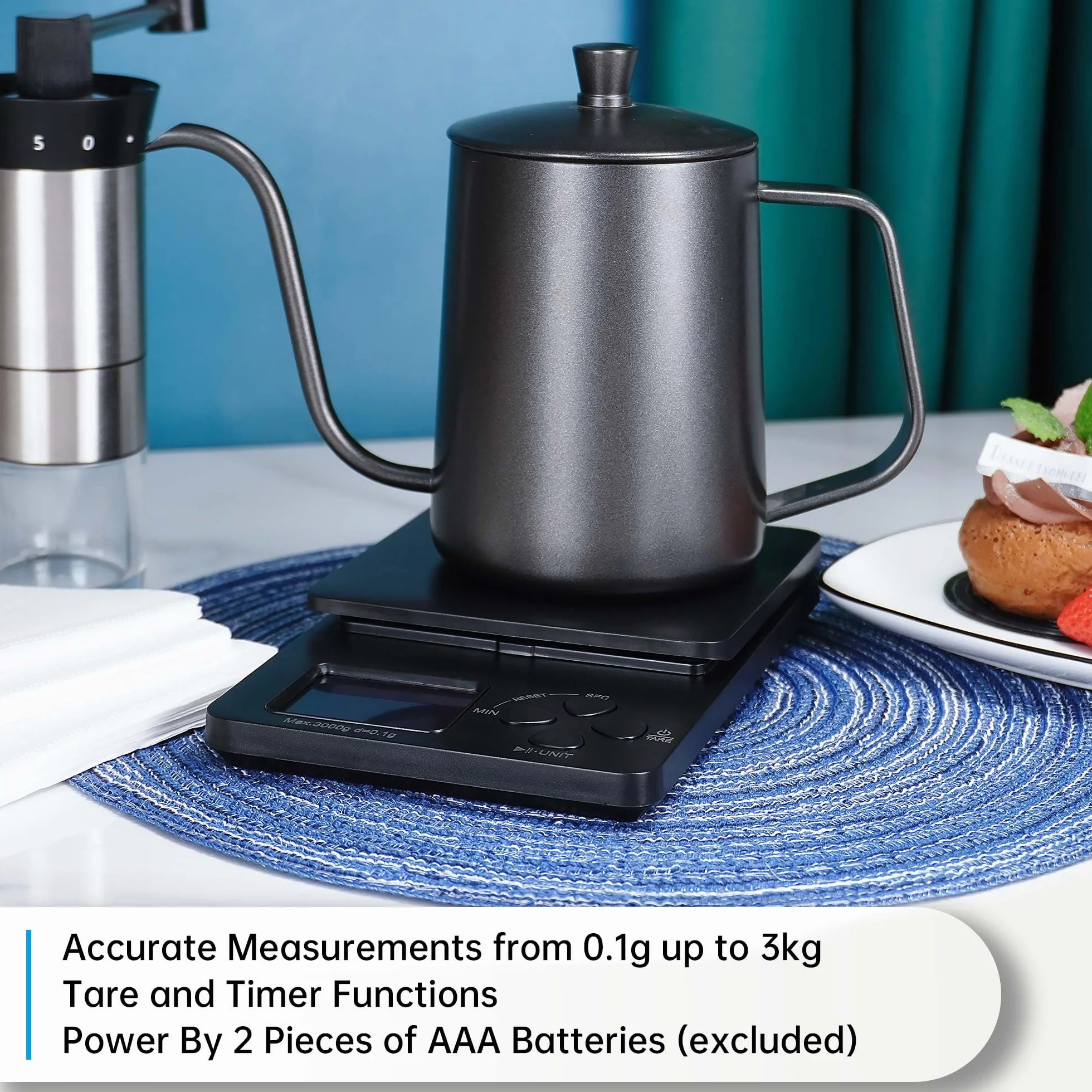 SuperCook Juego de café de goteo manual todo en uno, incluye hervidor de cuello de cisne, gotero de vidrio V60, filtro de papel, tazas de café, molinillo manual, escala de café, ideal para regalo de