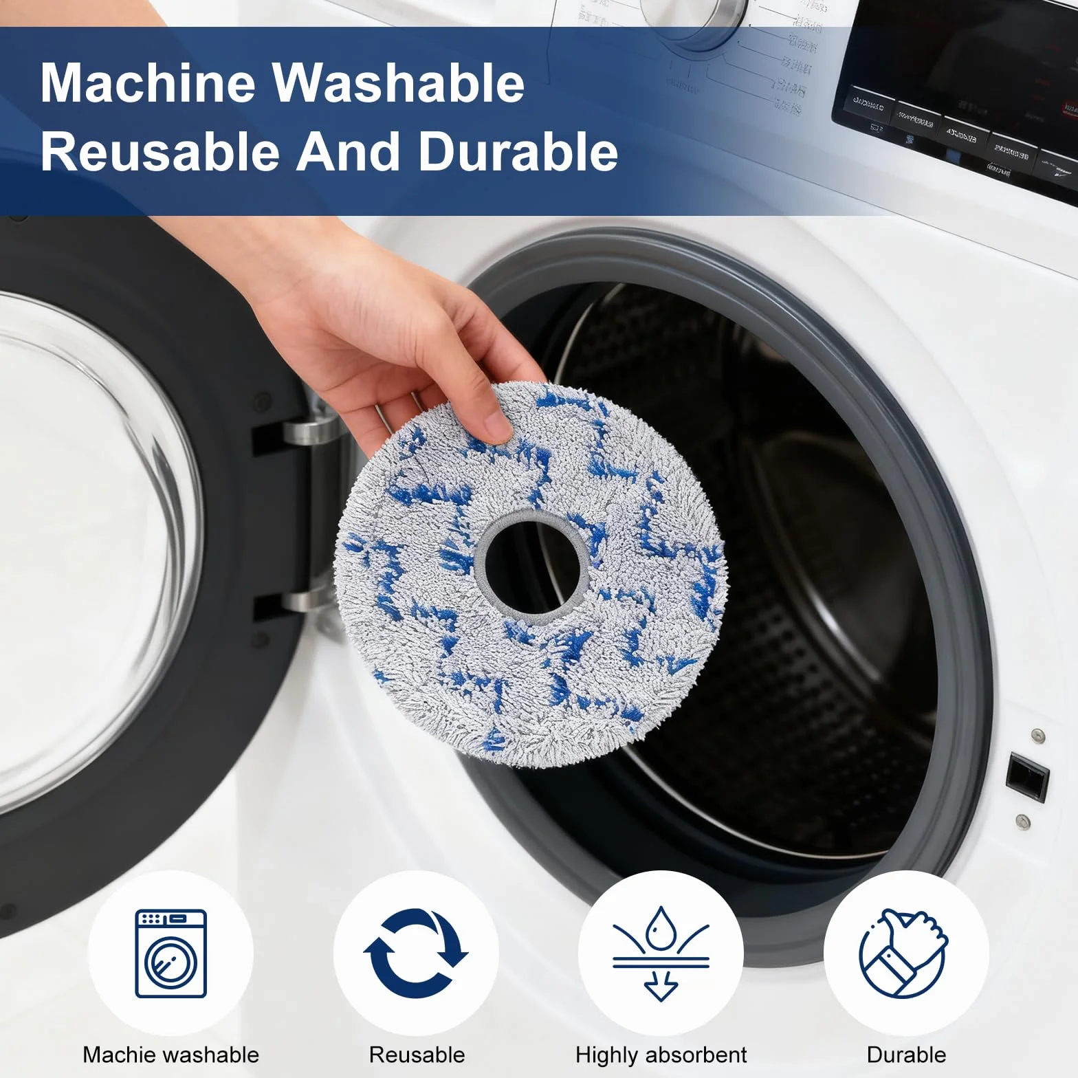 4 Piezas Repuesto de paño de microfibra Compatible with ECOVACS DEEBOT X1 OMNI TURBO Robot Aspirador